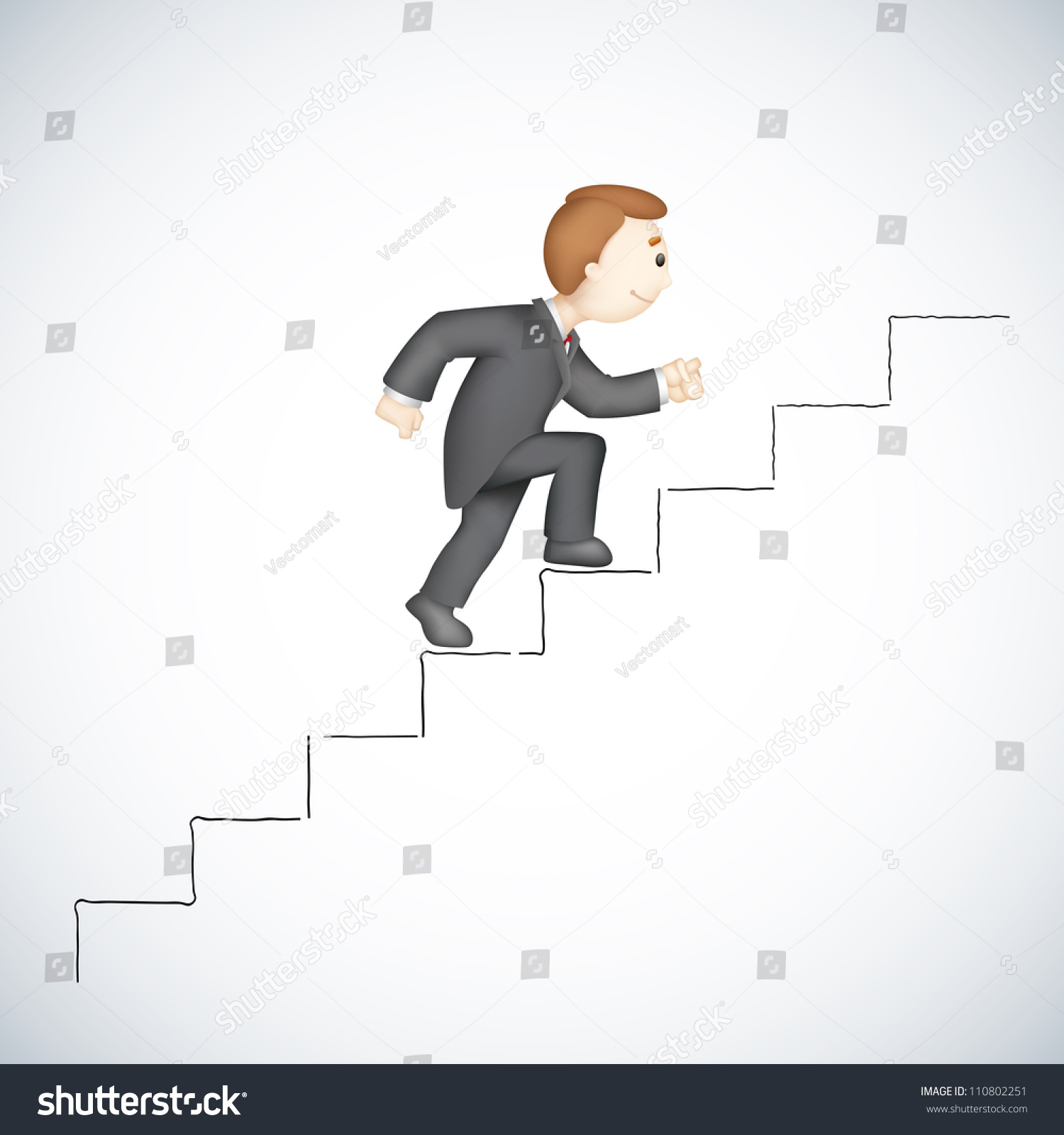 Illustration 3d Business Man Vector Climbing Stock Vector (Royalty Free ...