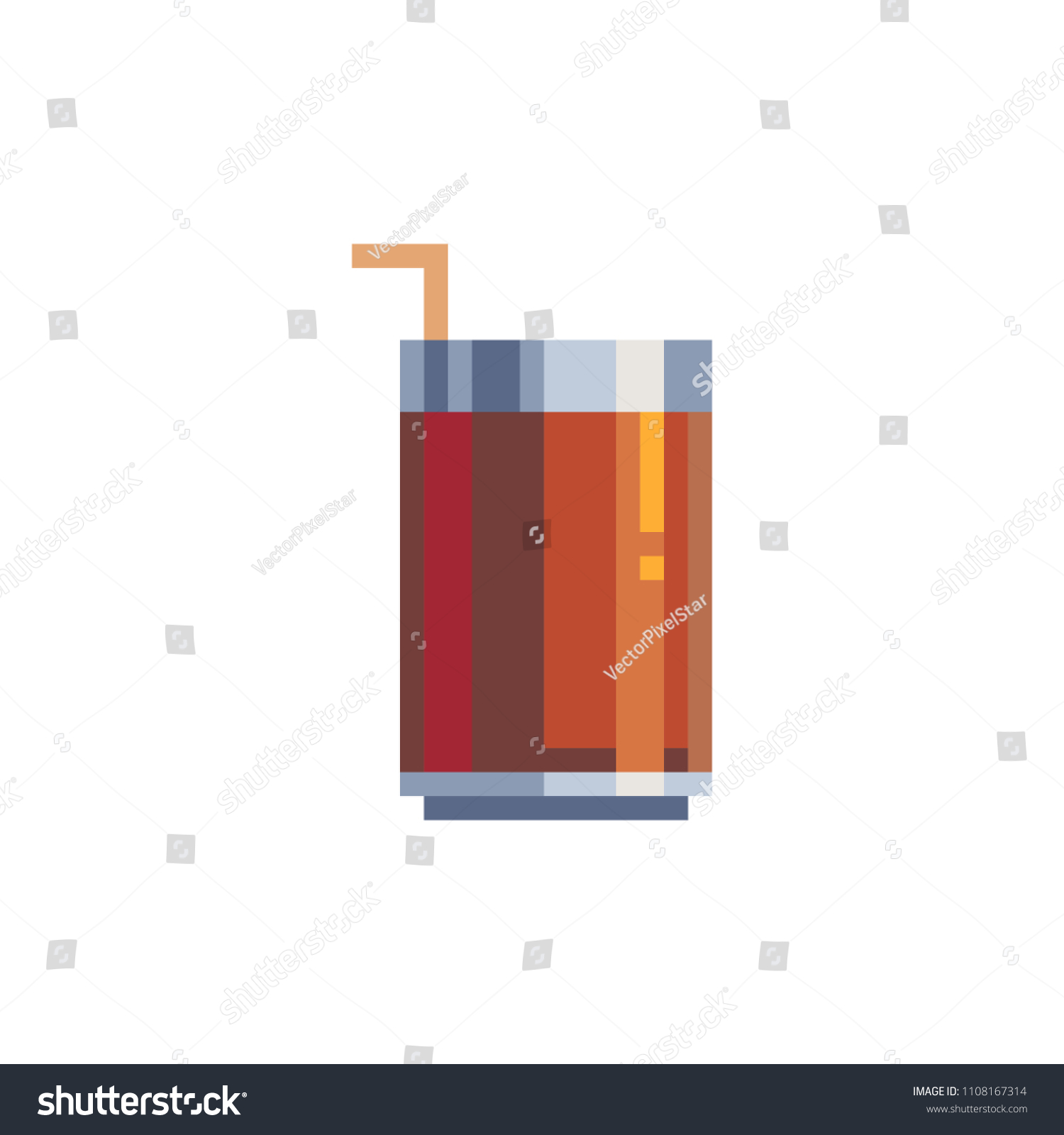 Chocolate Coffee Glass Straw Isolated Vector Stock Vector (Royalty Free ...