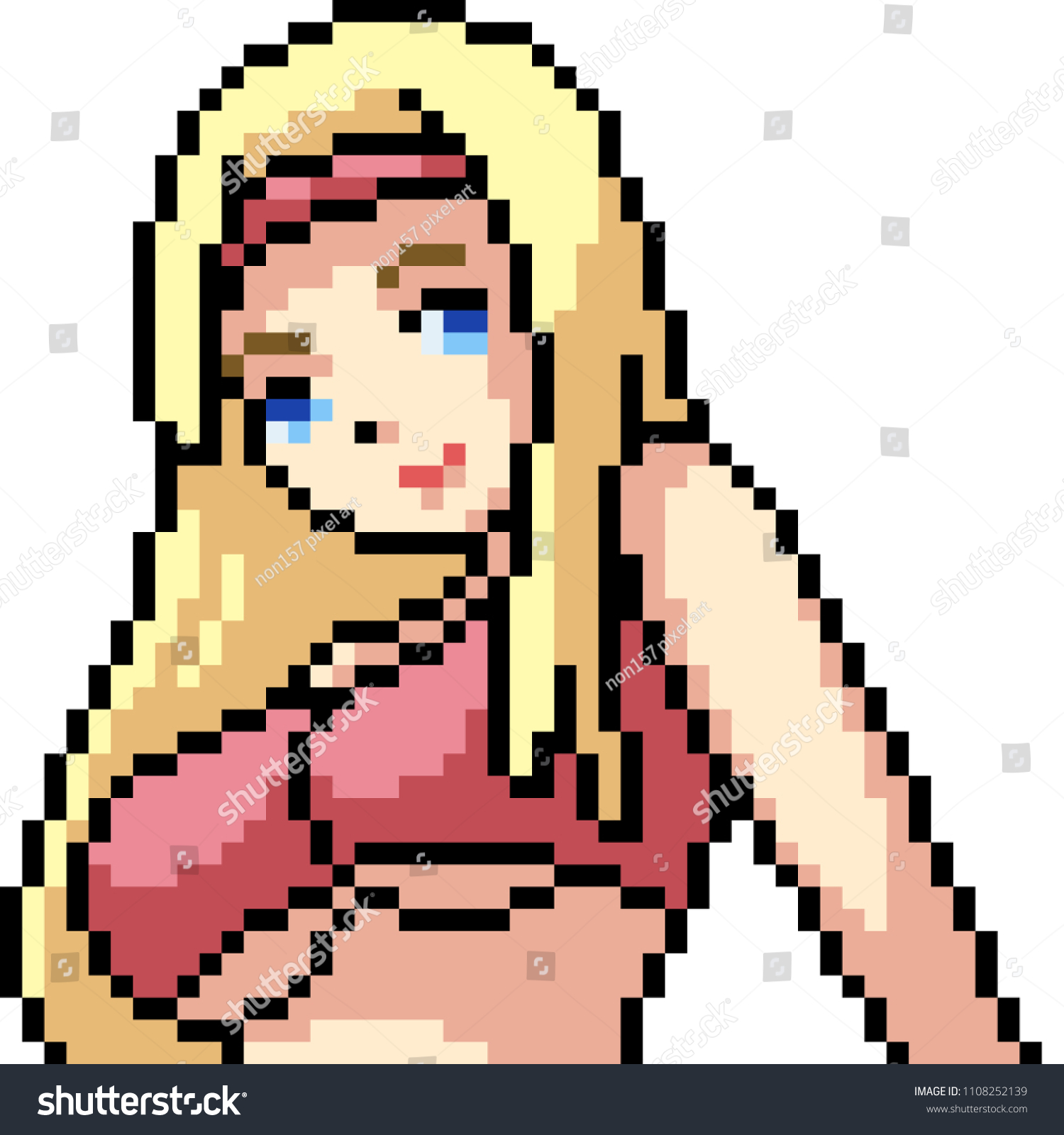 minecraft pixel art anime girl