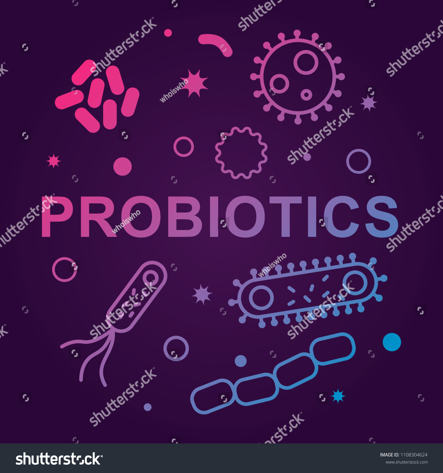 Bacterias Viruses Icons Vector Illustration On Stock Vector (Royalty ...