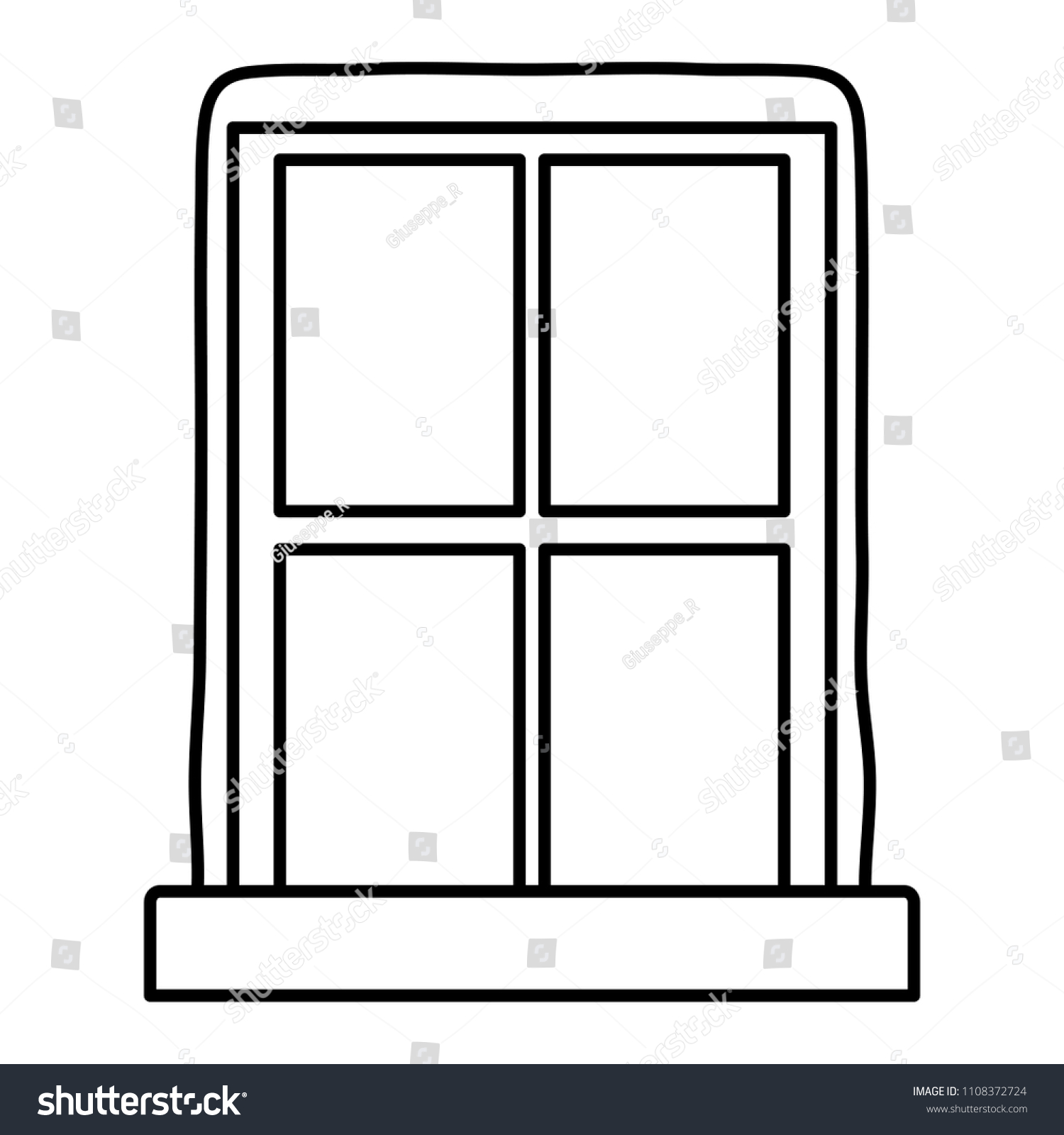 Line Glass Window Home Modern Design Stock Vector (Royalty Free ...