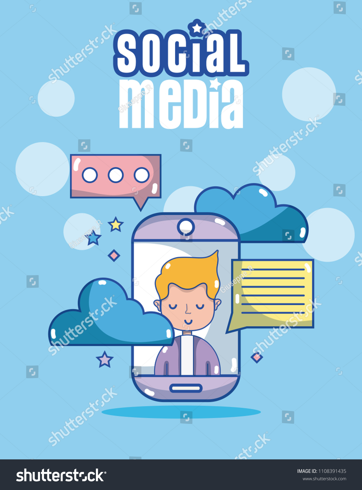 Young People Social Media Stock Vector (Royalty Free) 1108391435 ...