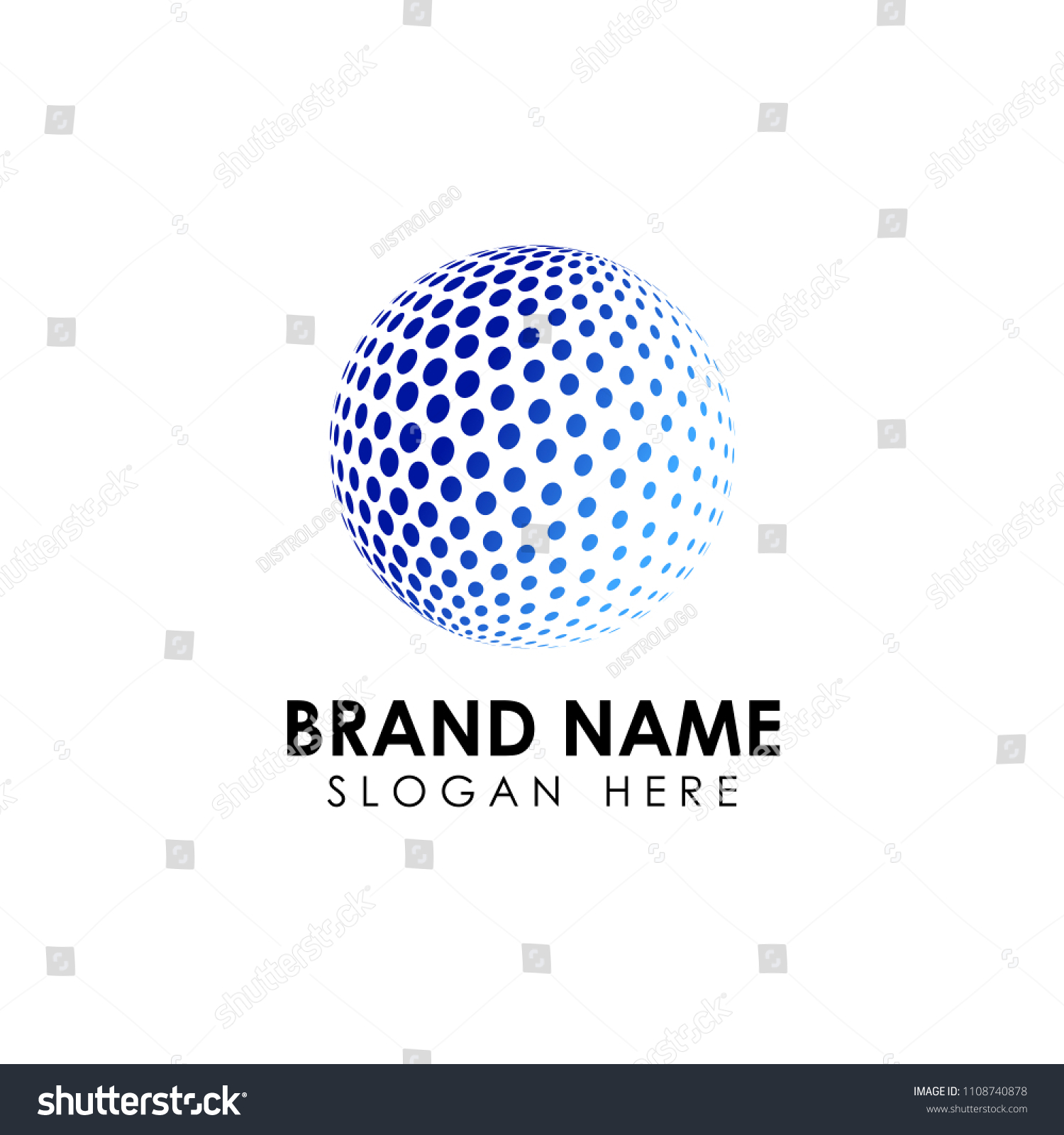 Halftone 3d Globe Logo Design Vector Stock Vector (Royalty Free ...