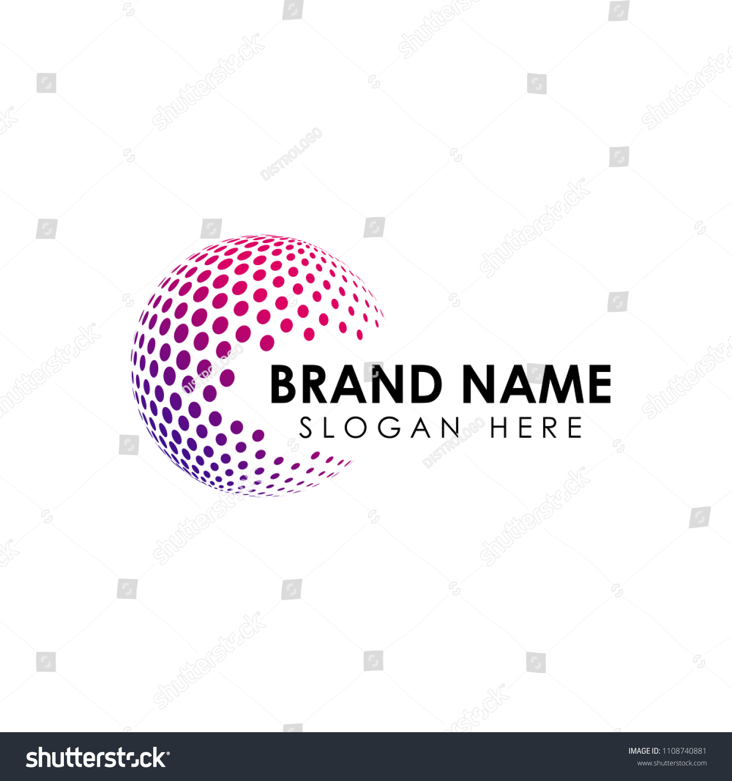 Halftone 3d Globe Logo Design Vector Stock Vector (Royalty Free ...