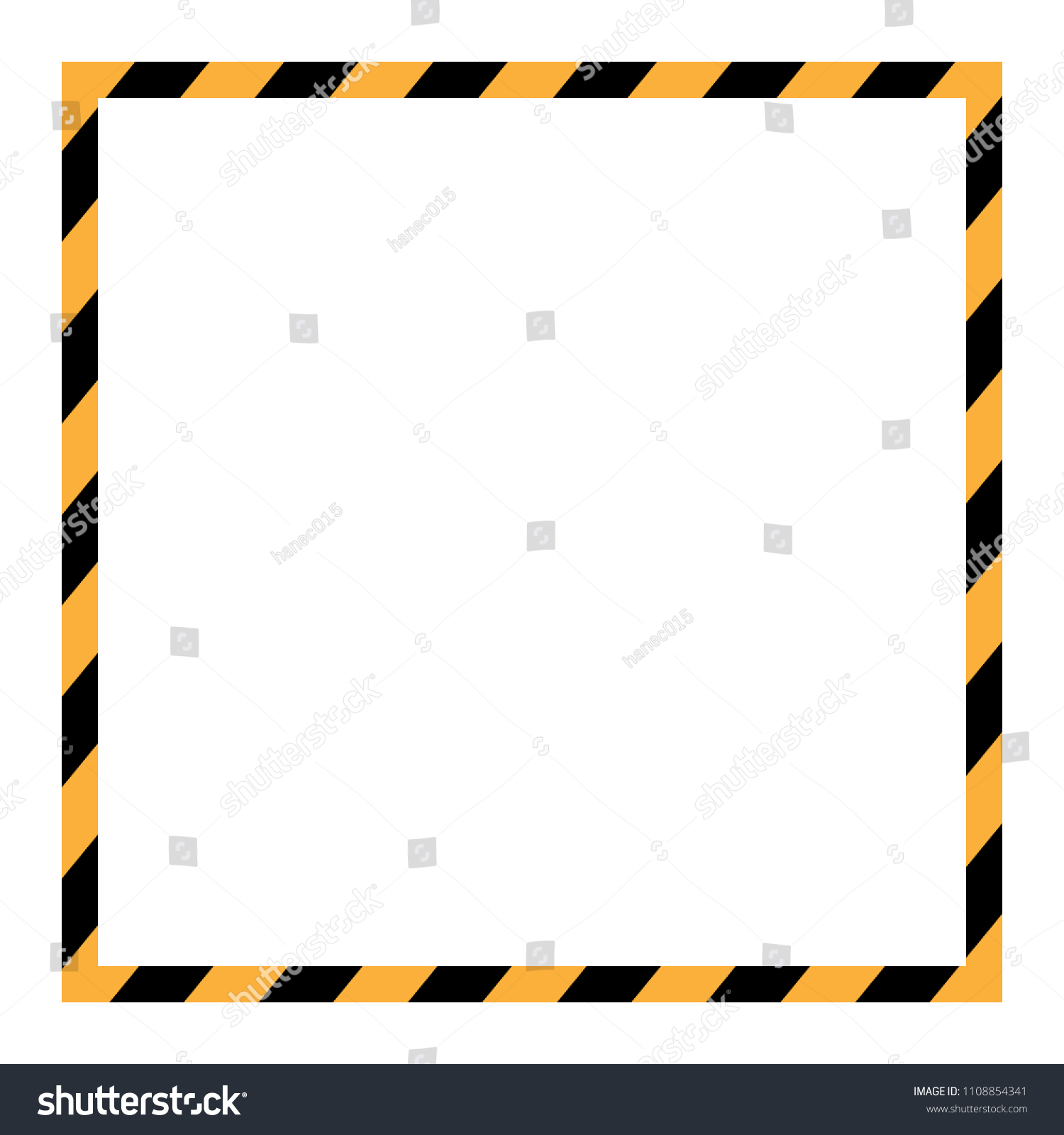 Warning Striped Rectangular Border Yellow Black Stock Vector (Royalty ...