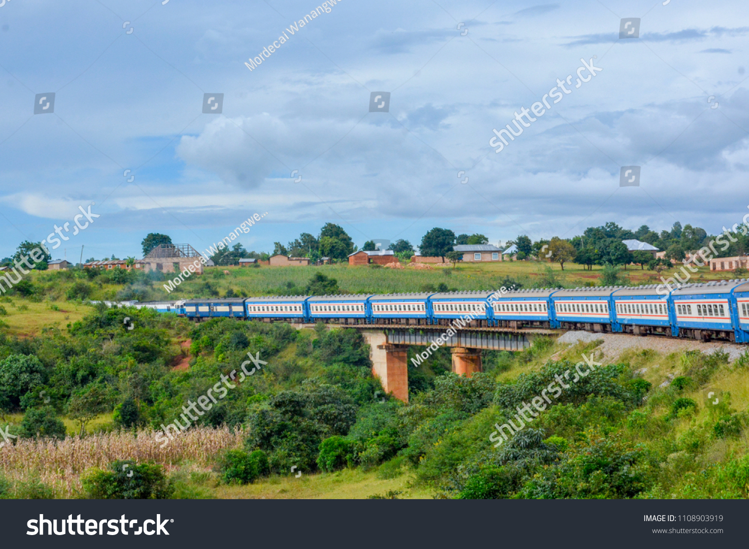 Tanzania Zambia Railwaystazara Train Going Through Stock Photo