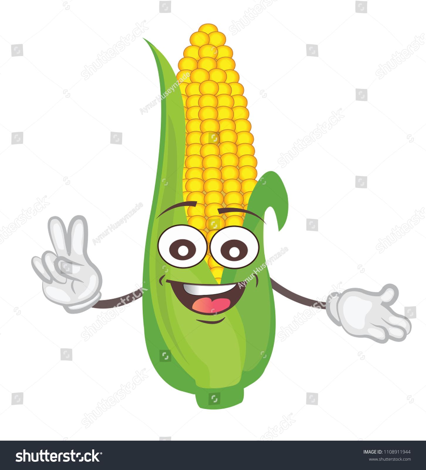 Cute Corn Character Cartoon Vector Illustration Stock Vector (royalty 