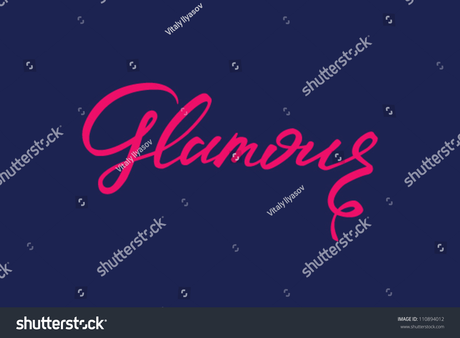 Glamour Hand Lettering Stock Vector (Royalty Free) 110894012 | Shutterstock