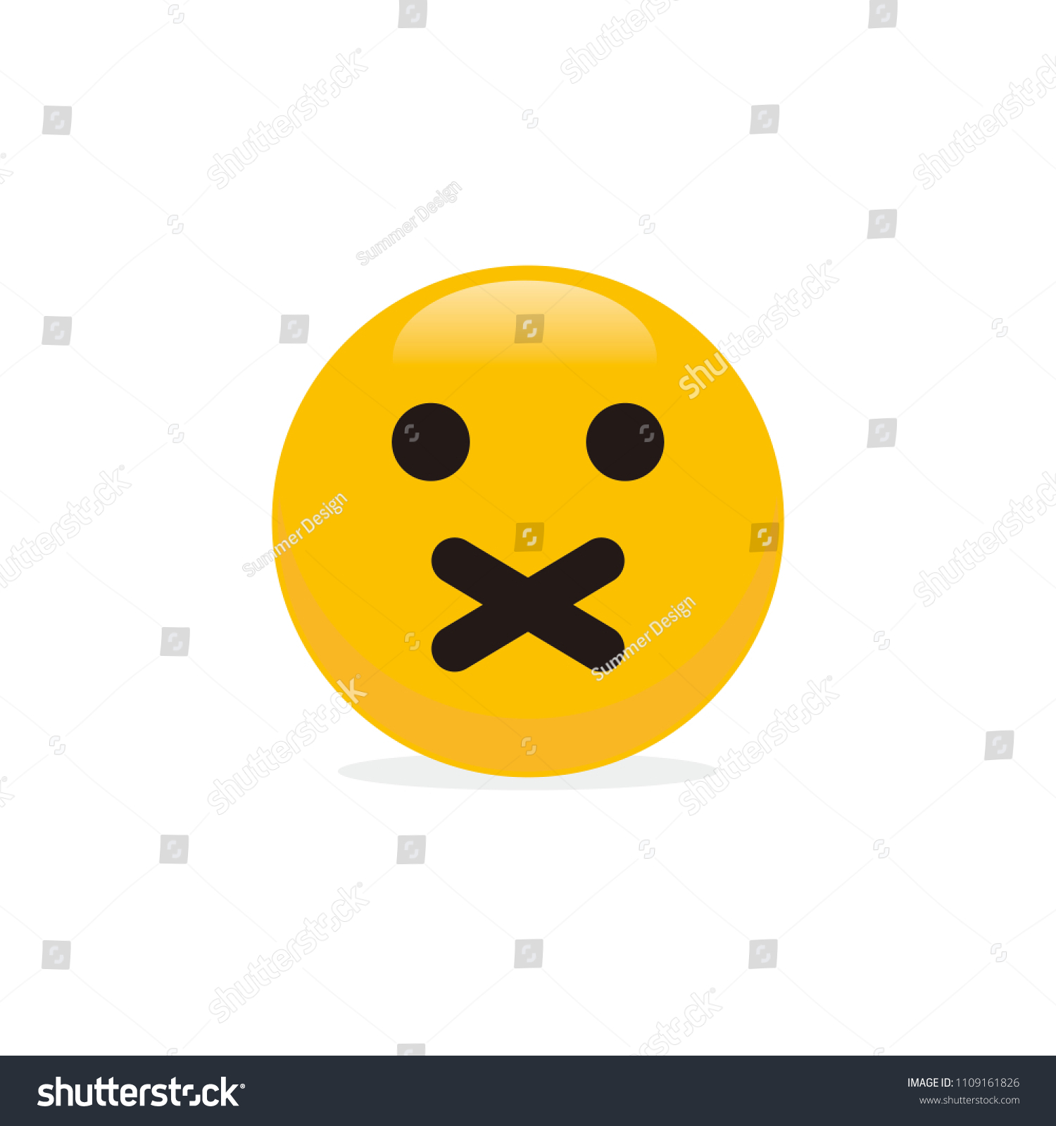 Silent Emoticon Icon Stock Vector (Royalty Free) 1109161826 | Shutterstock