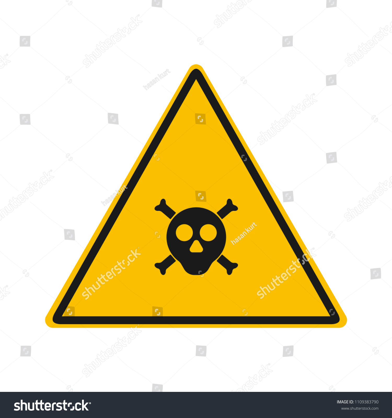 Skull Danger Warning Vector Sing Stock Vector (Royalty Free) 1109383790 ...