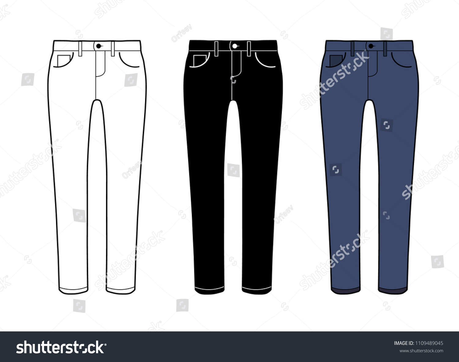 Vector Templates Jeans Stock Vector (Royalty Free) 1109489045 ...