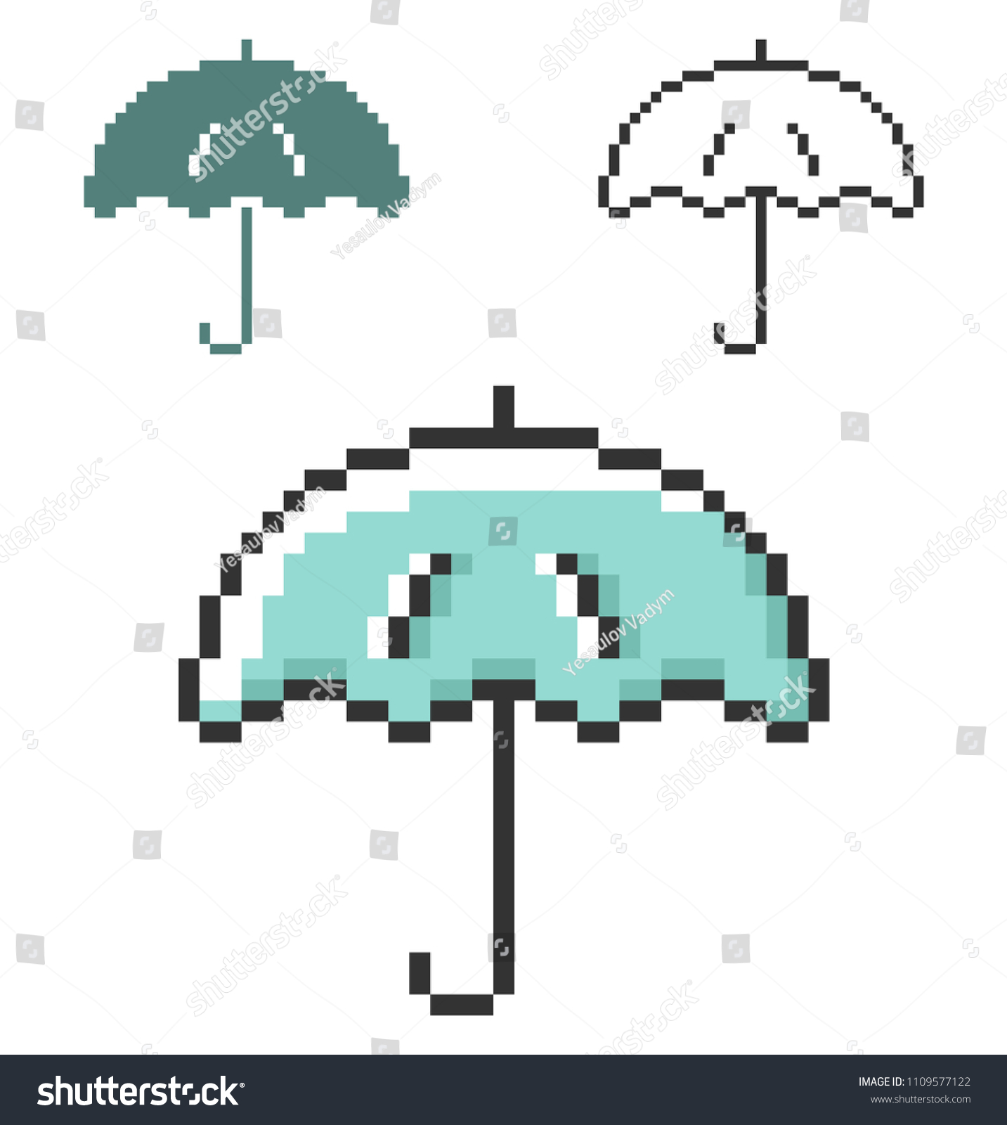 Зонт пиксель арт