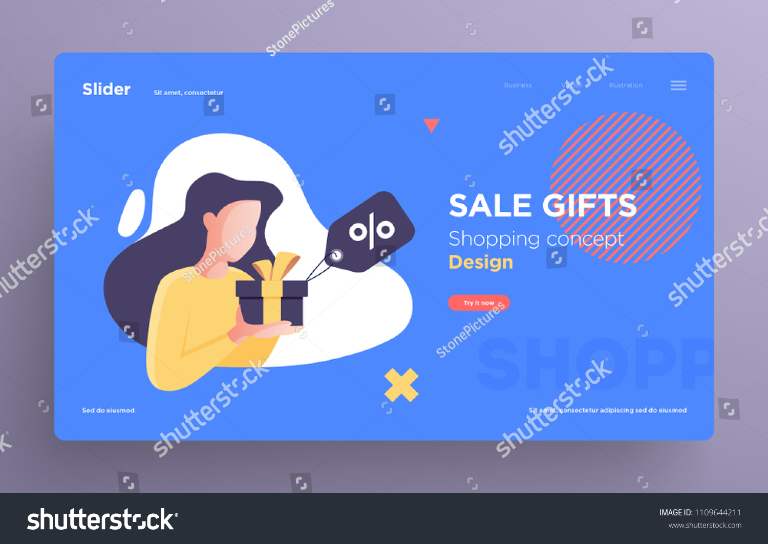 Presentation Slide Templates Hero Banner Images Stock Vector (Royalty ...