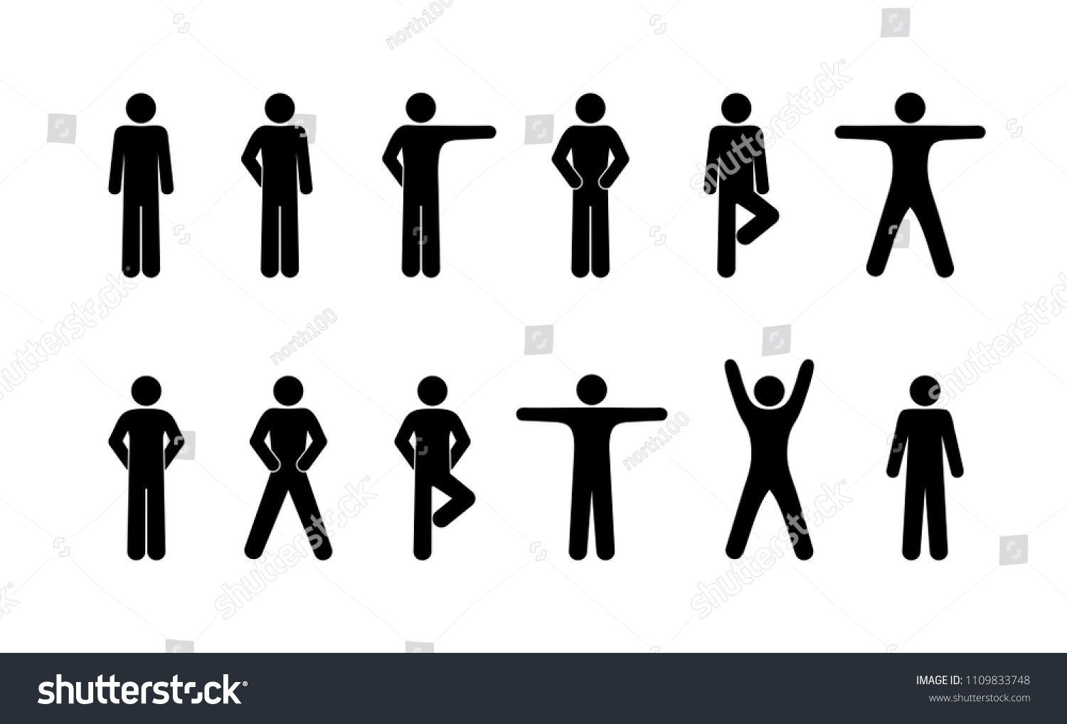 Pictogram Human Gymnast Man Movement Icons Stock Vector (Royalty Free ...