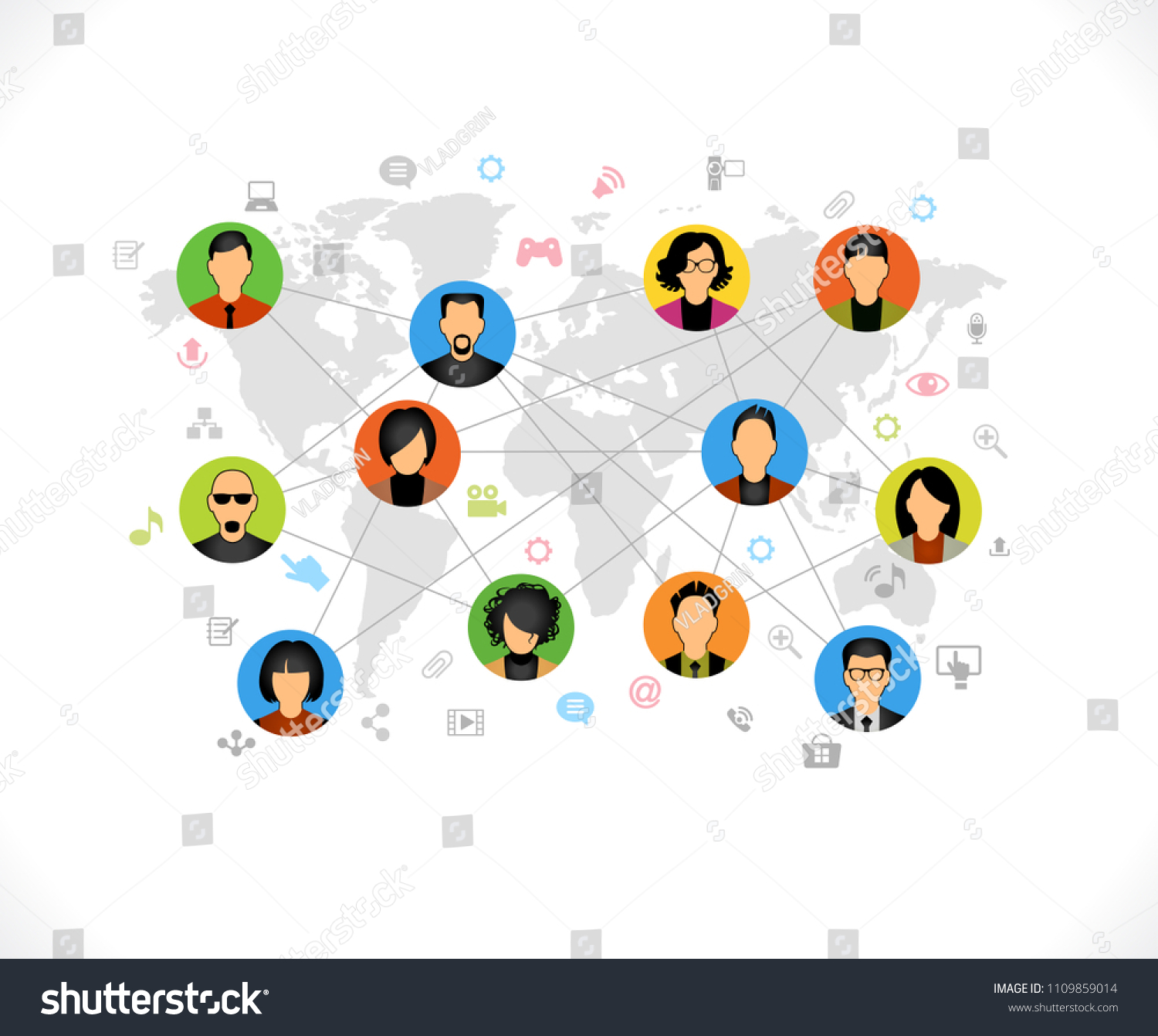 Global Worldwide Communication Concept Illustration Multicultural Stock Vector Royalty Free 1592