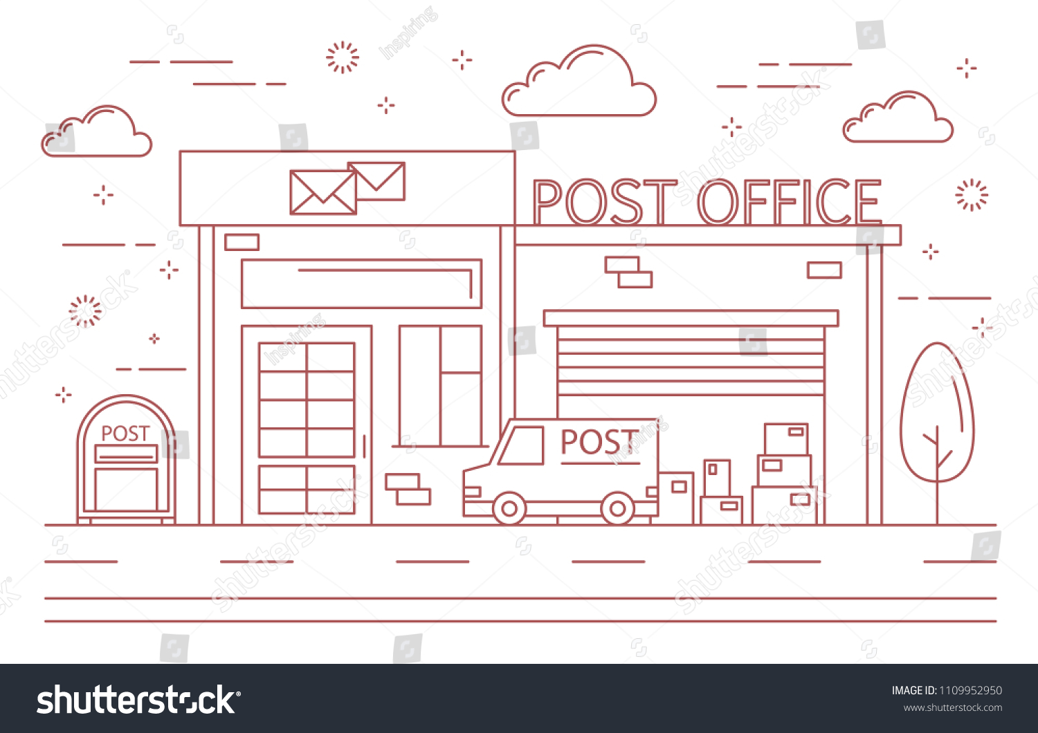 Post Office раскраска для детей