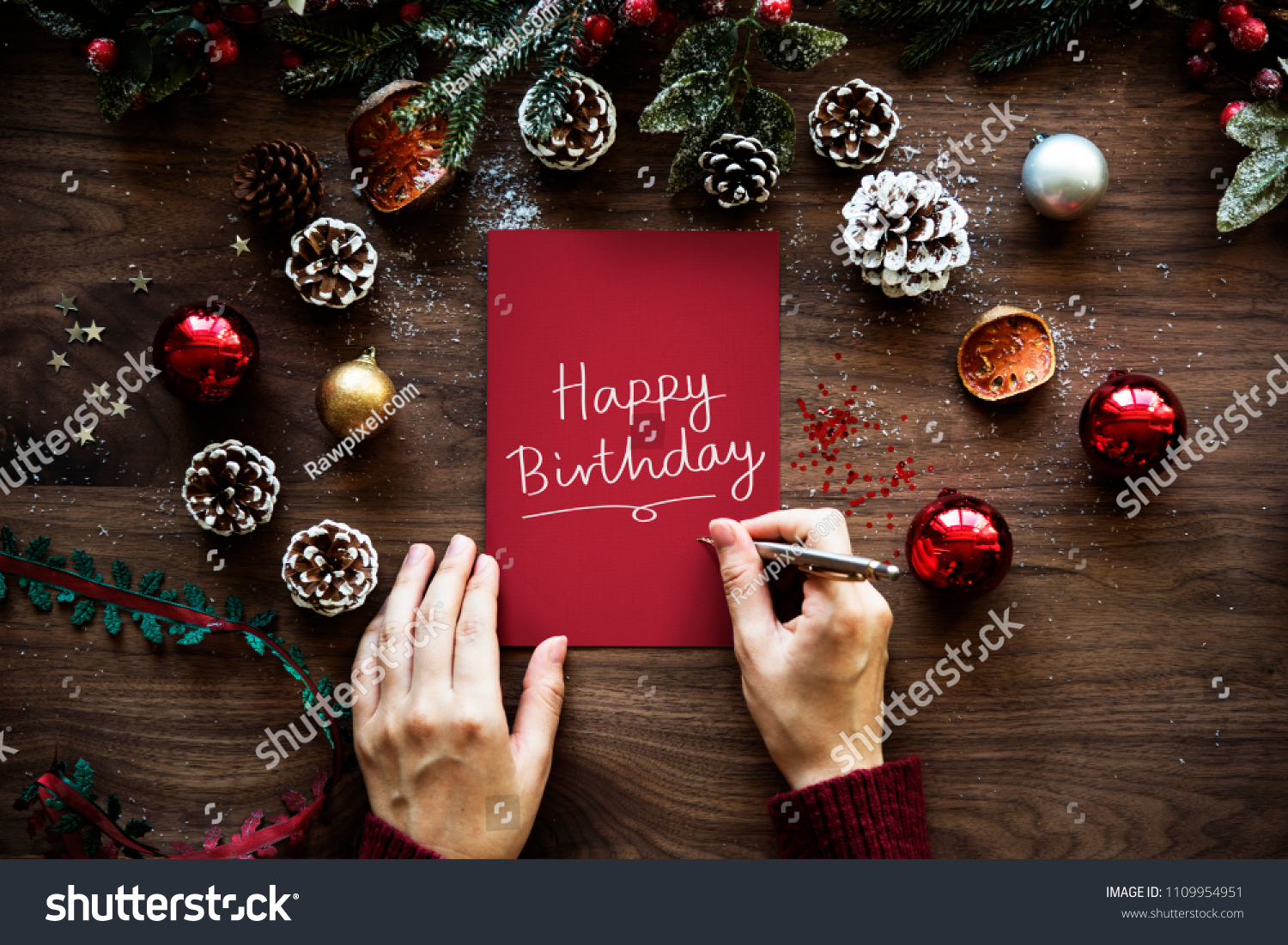 Happy Birthday Christmas Eve Images Happy Birthday Card Christmas Background Stock Photo 1109954951 |  Shutterstock