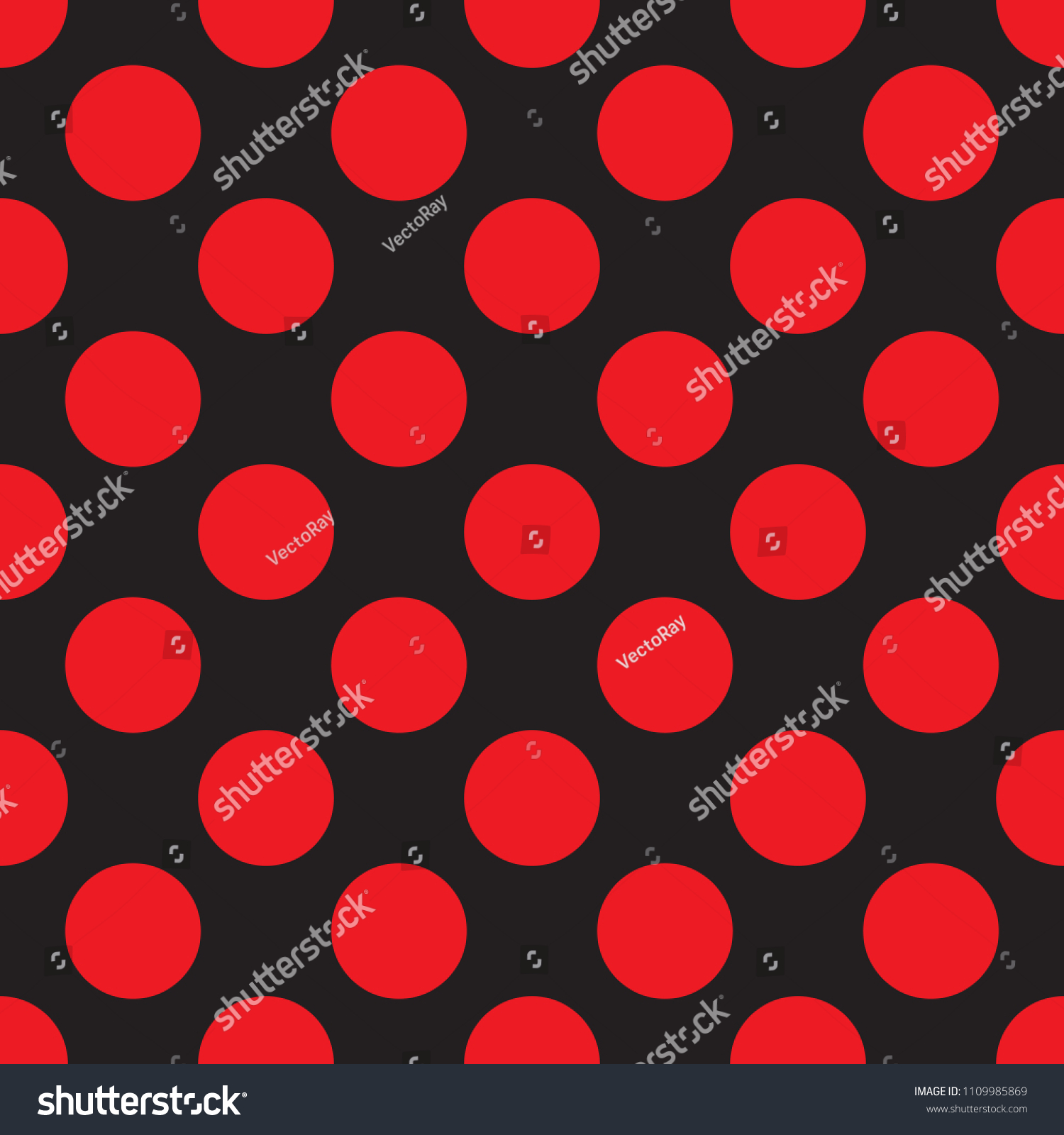 Seamless Red Dots On Black Background Stock Vector (Royalty Free ...