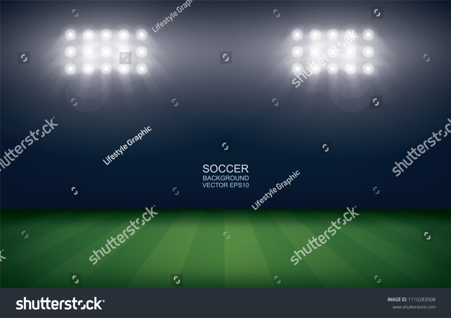 Football Field Soccer Field Stadium Background Stock Vector (Royalty ...