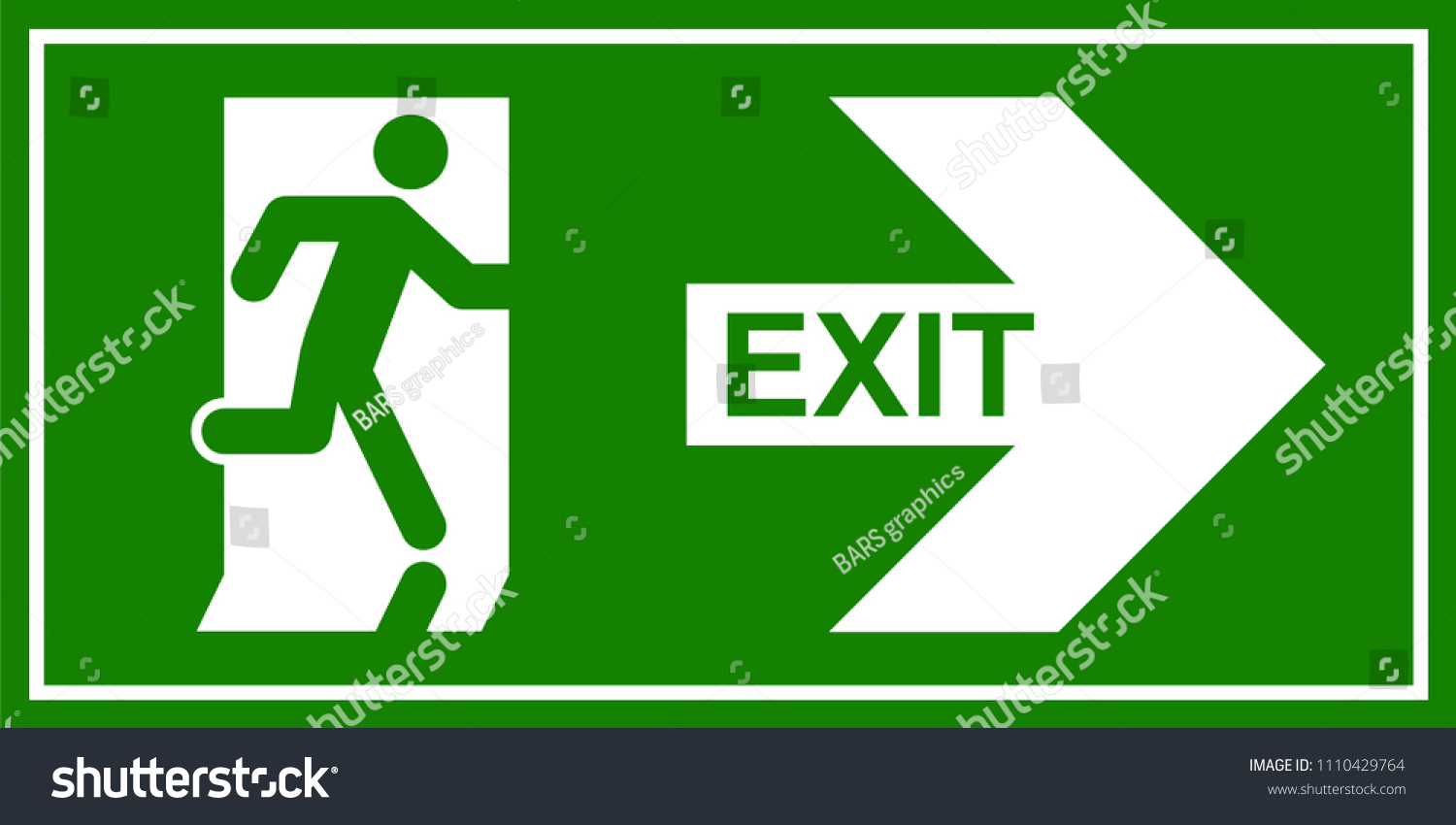Emergency Exit Sign Man Running Out Stock Vector (Royalty Free ...