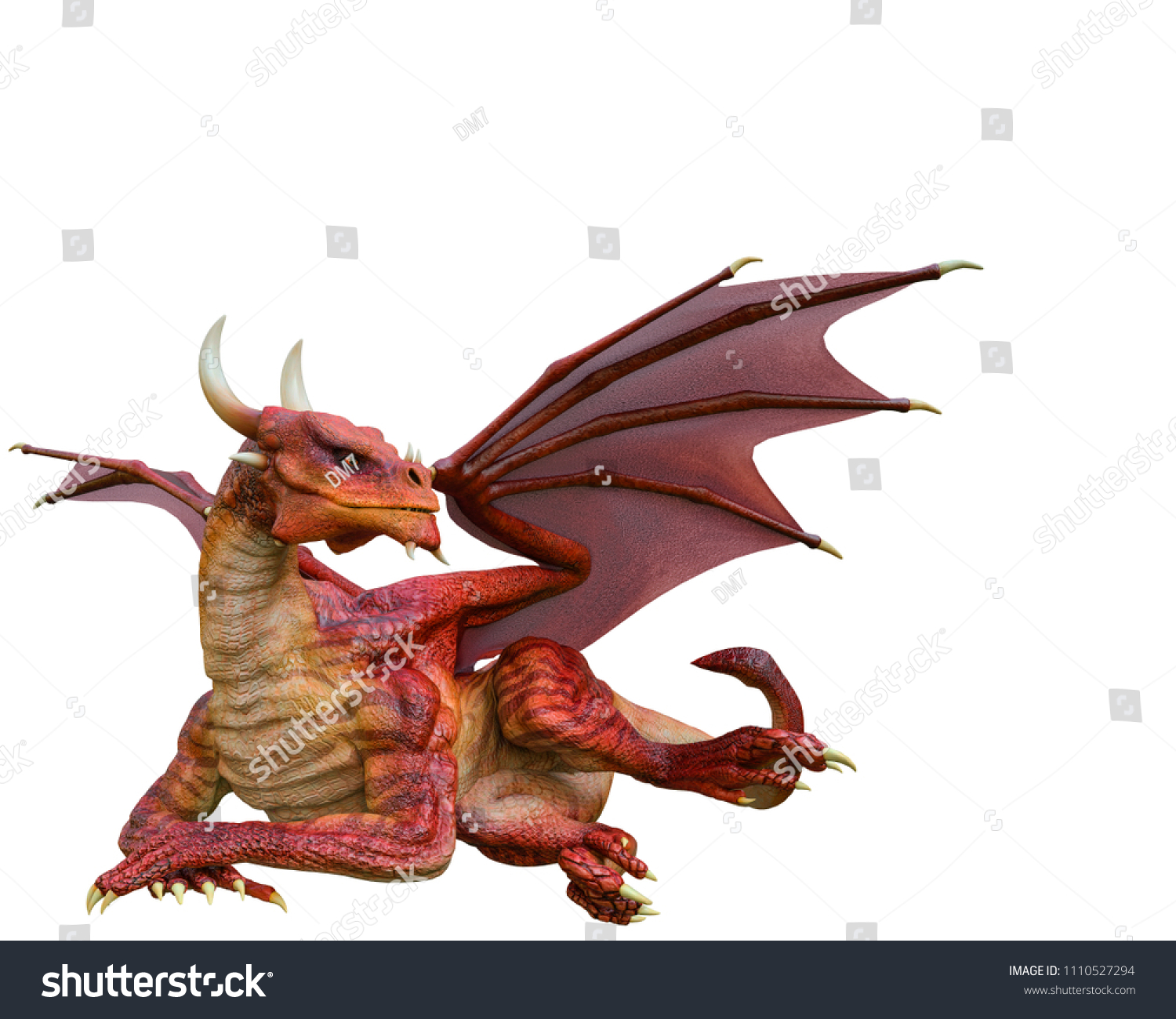 Red Dragon 3d Illustration Stock Illustration 1110527294 | Shutterstock