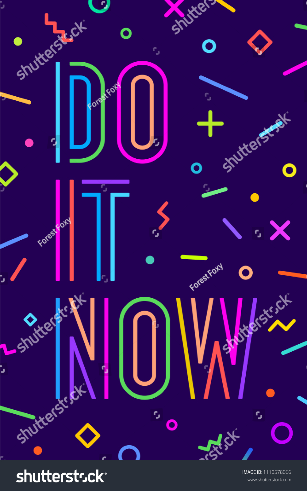 Do Now Motivation Positive Poster Banner Stock Illustration 1110578066 ...