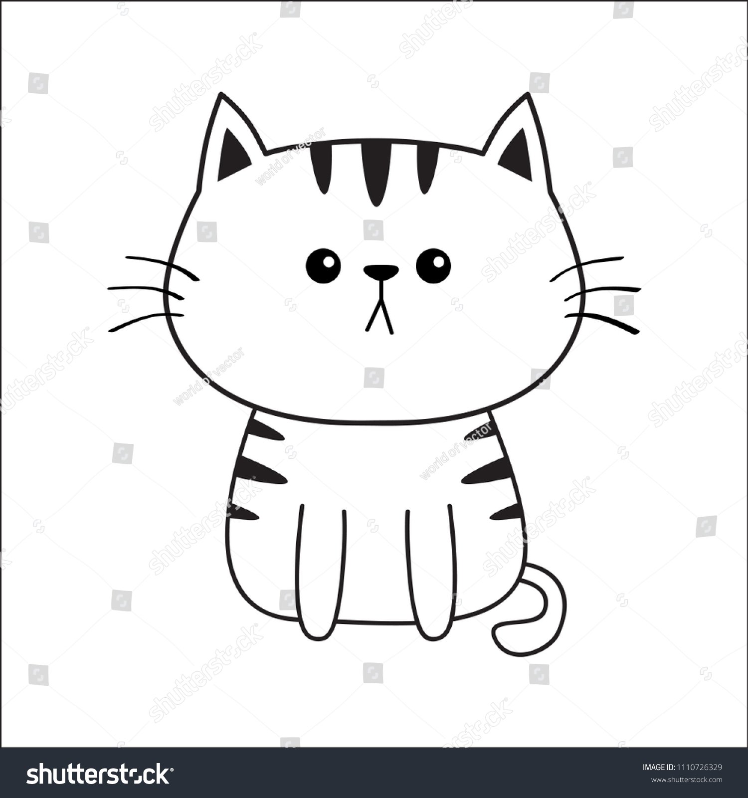 Linear Cat Sad Head Face Silhouette Vector De Stock Libre De Regalías 1110726329 Shutterstock 2534