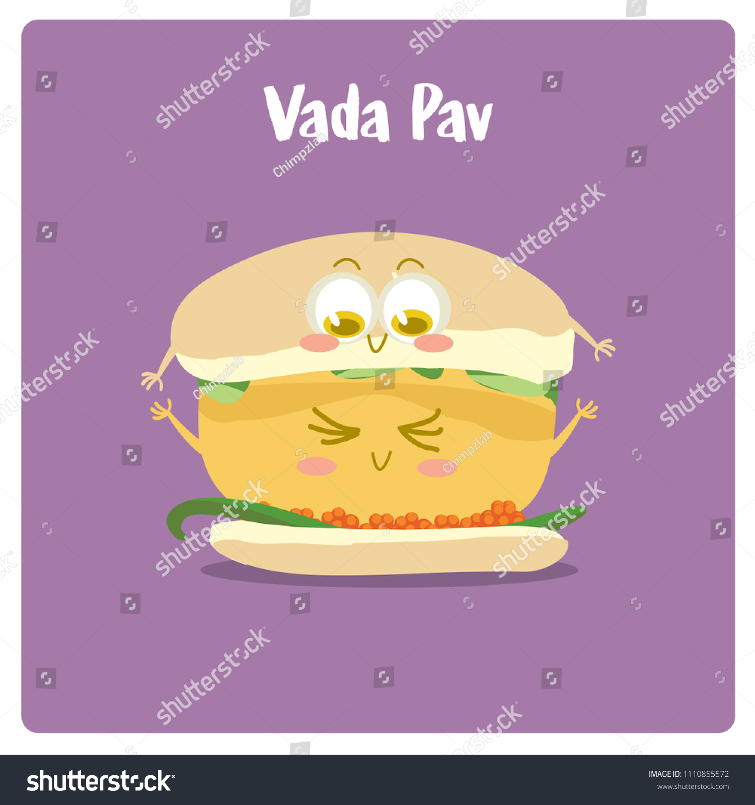 Indian Street Food Vector Stock Vector (Royalty Free) 1110855572