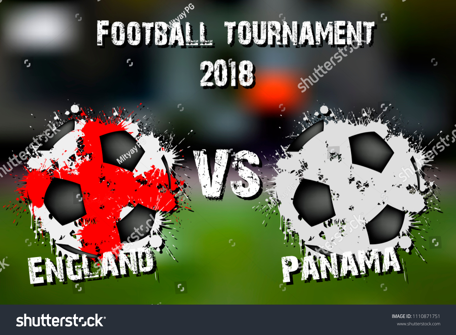 Soccer Game England Vs Panama Football Stock Vector (Royalty Free