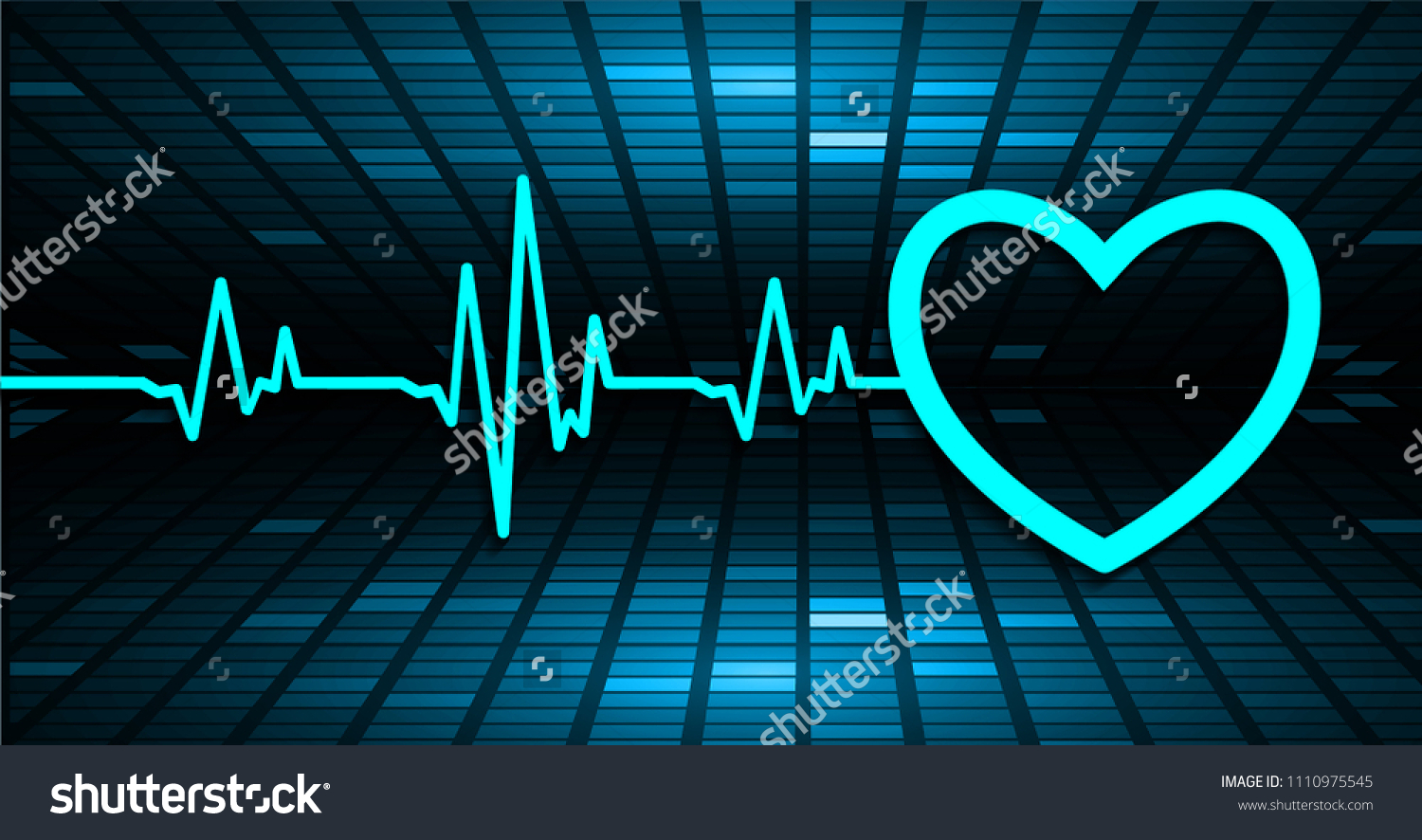 Ekg Heart Wave Stock Vector (Royalty Free) 1110975545 | Shutterstock