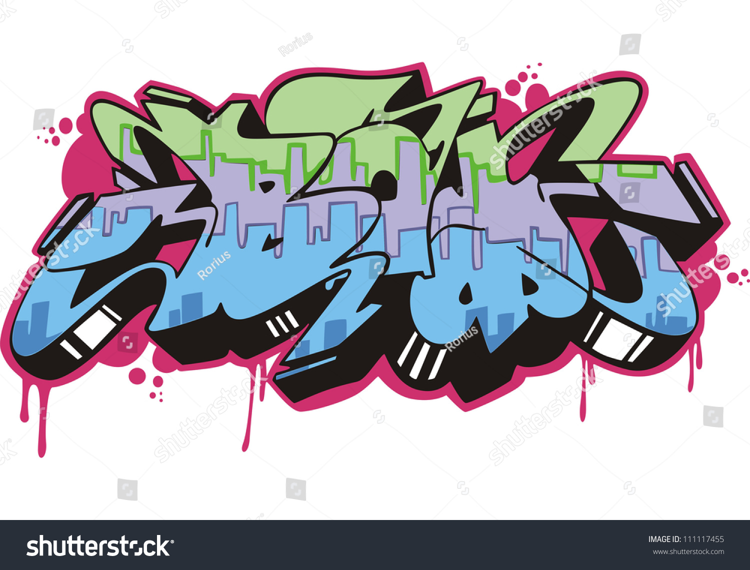 Graffito Text Design Boy Color Vector Stock Vector (Royalty Free ...