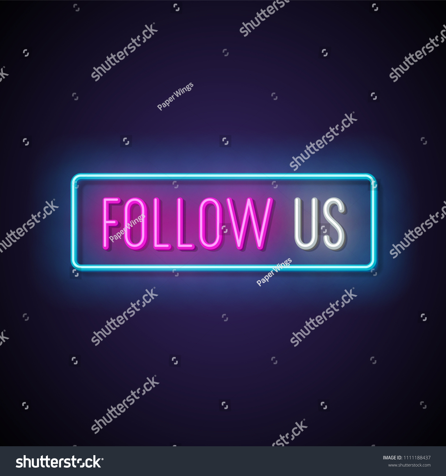 Follow Us Neon Signboard Vector Illustration Stock Vector (Royalty Free ...