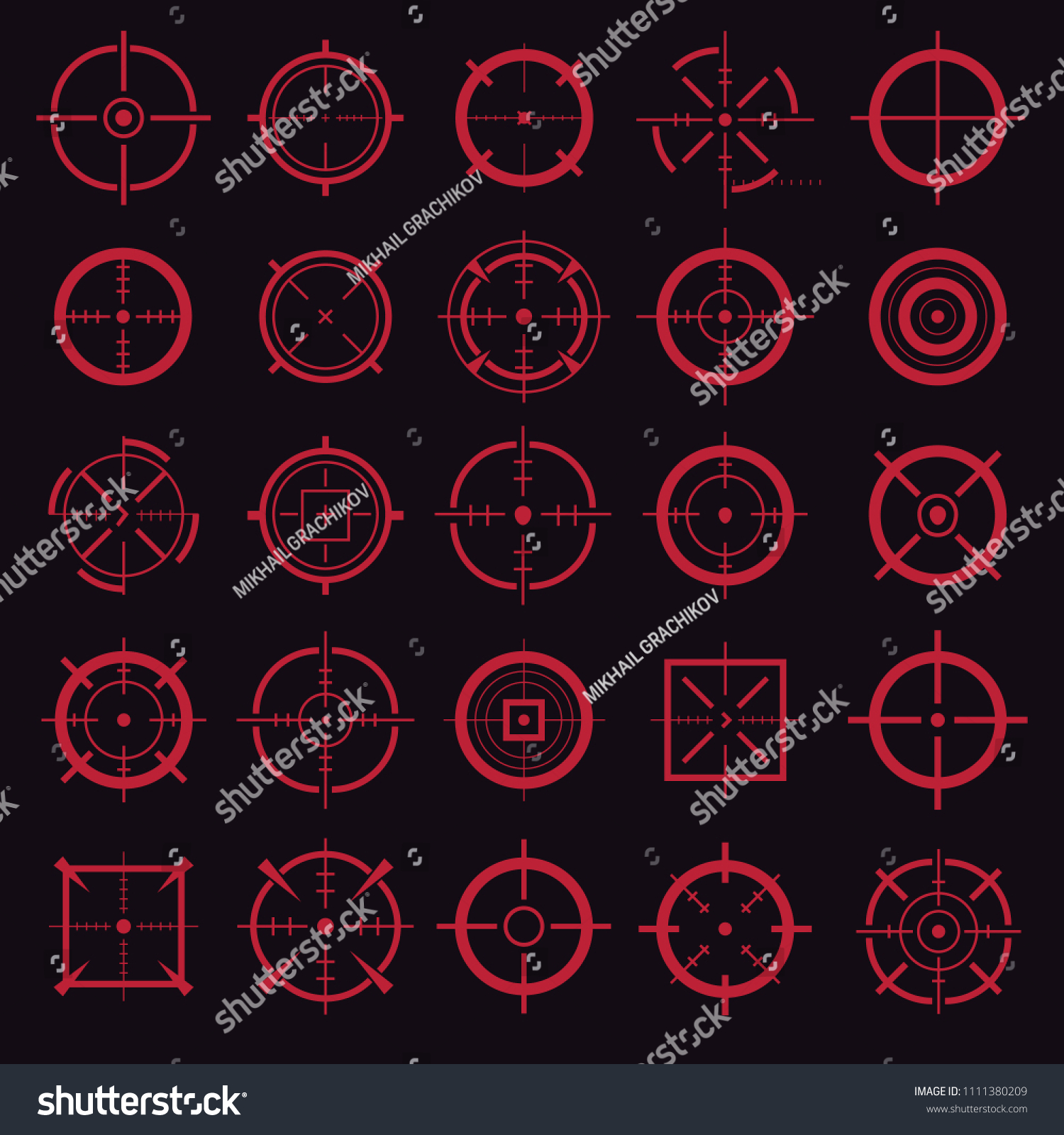 Creative Vector Illustration Crosshairs Icon Set Stock Vector Royalty Free