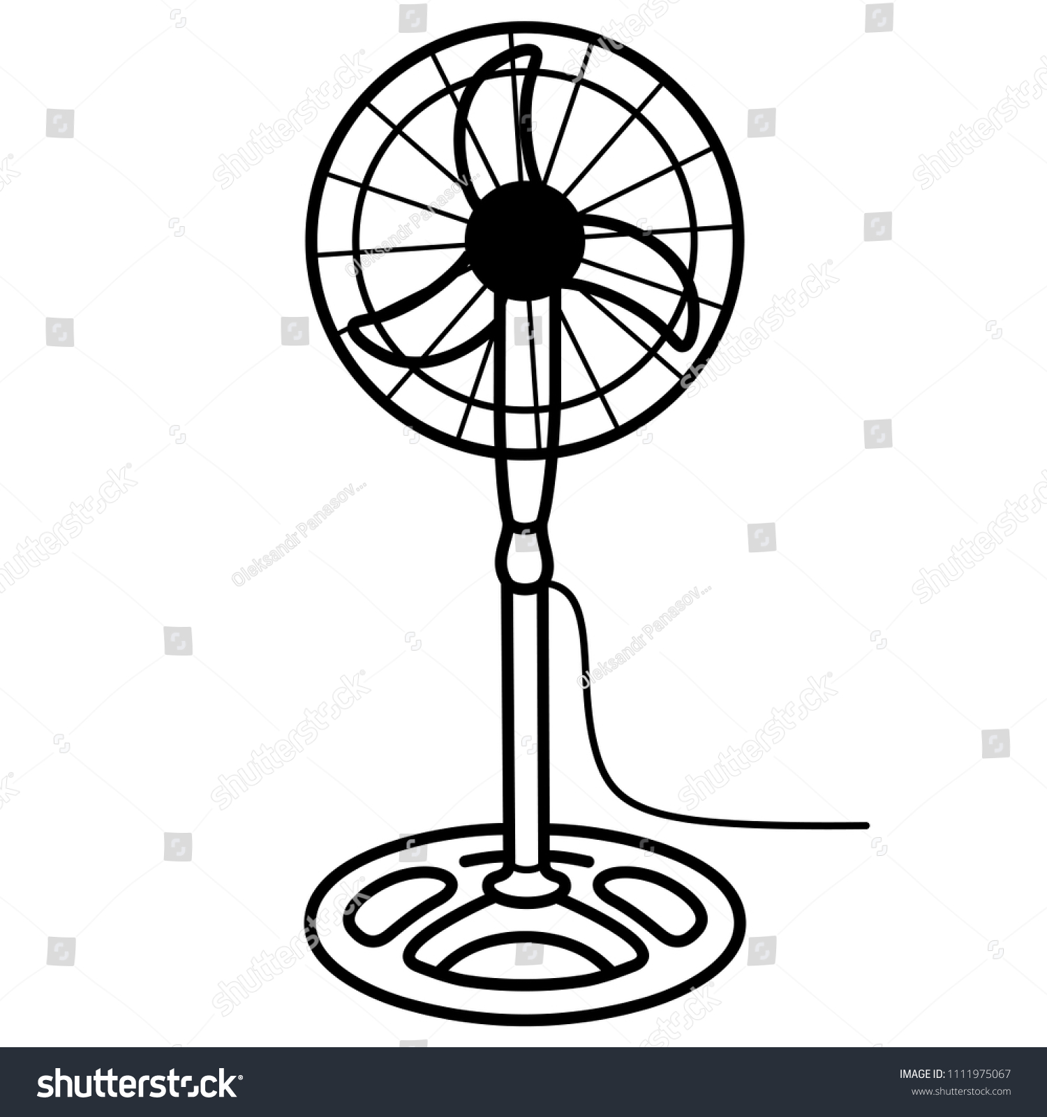 Pedestal Ventilator Fan Air Stock Vector (royalty Free) 1111975067 