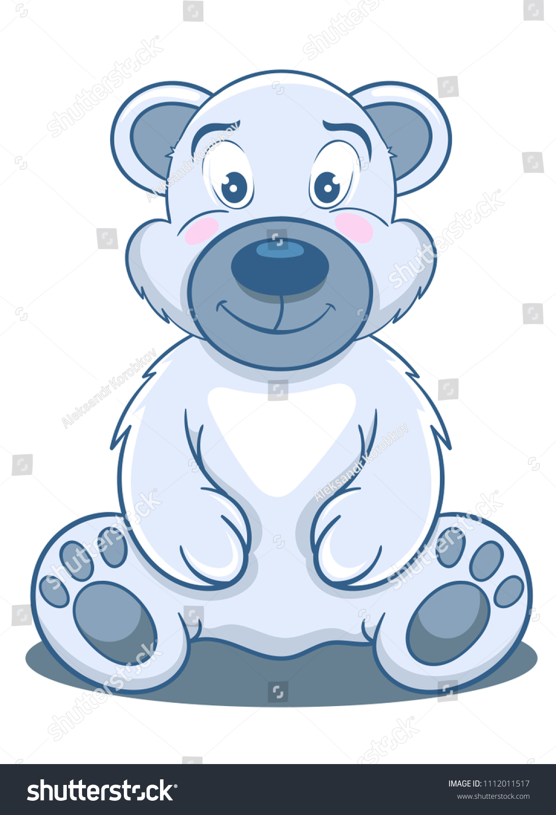 Cartoon Cute Bear Sitting Illustration Stock Illustration 1112011517 ...