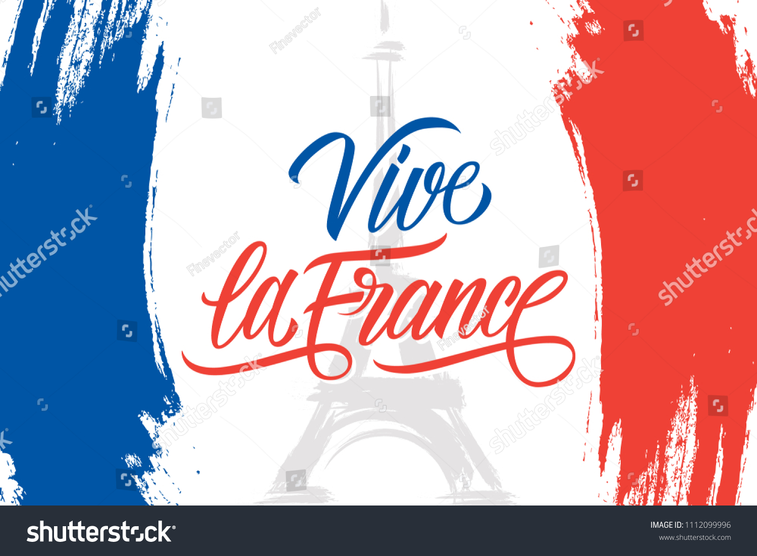 Vive La France Celebrate Brush Stroke Stock Vector (Royalty Free ...