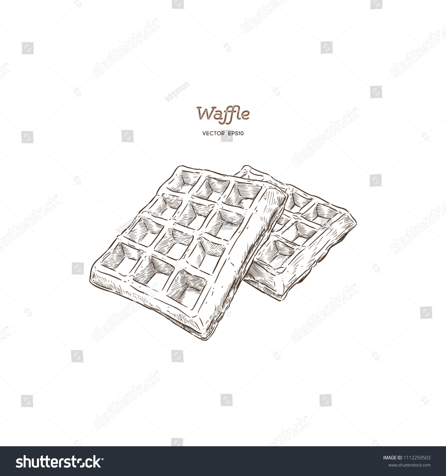 Waffles Hand Draw Sketch Vector Stock Vector (Royalty Free) 1112259503 ...