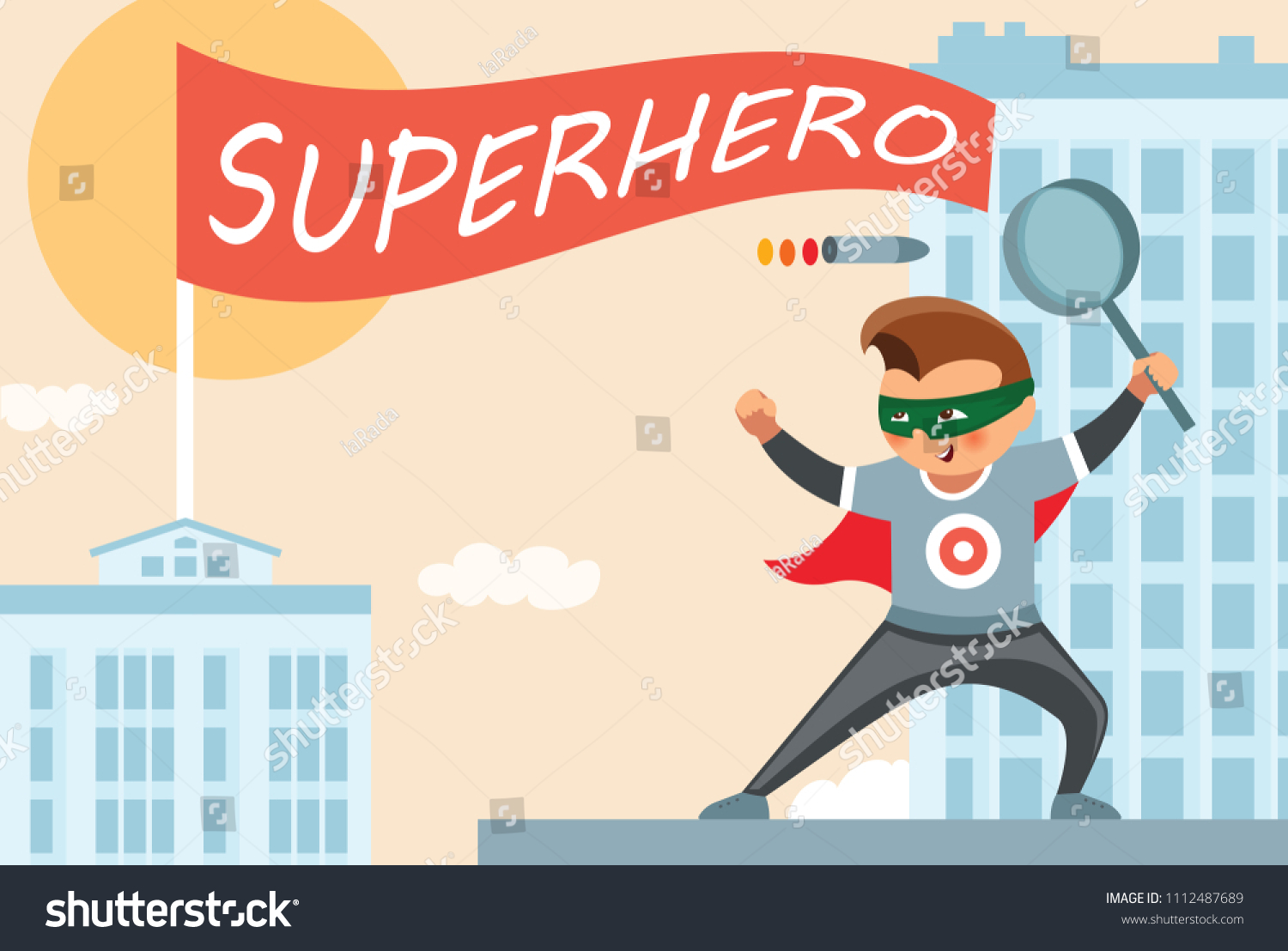 Superhero Party Background Invitation Card Stock Vector (Royalty Free ...