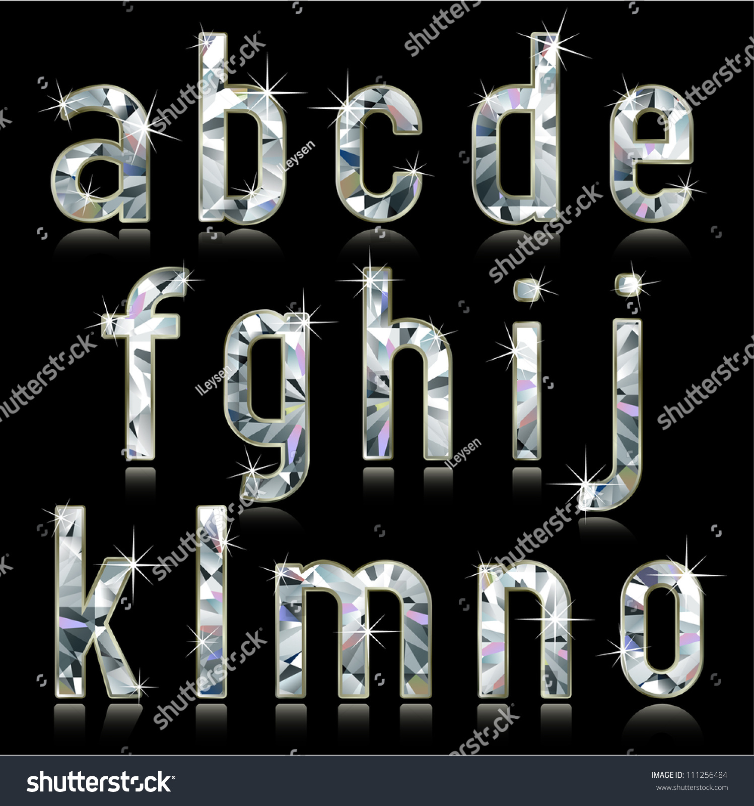 Diamond Alphabet Characters Lower Case Stock Vector (Royalty Free ...