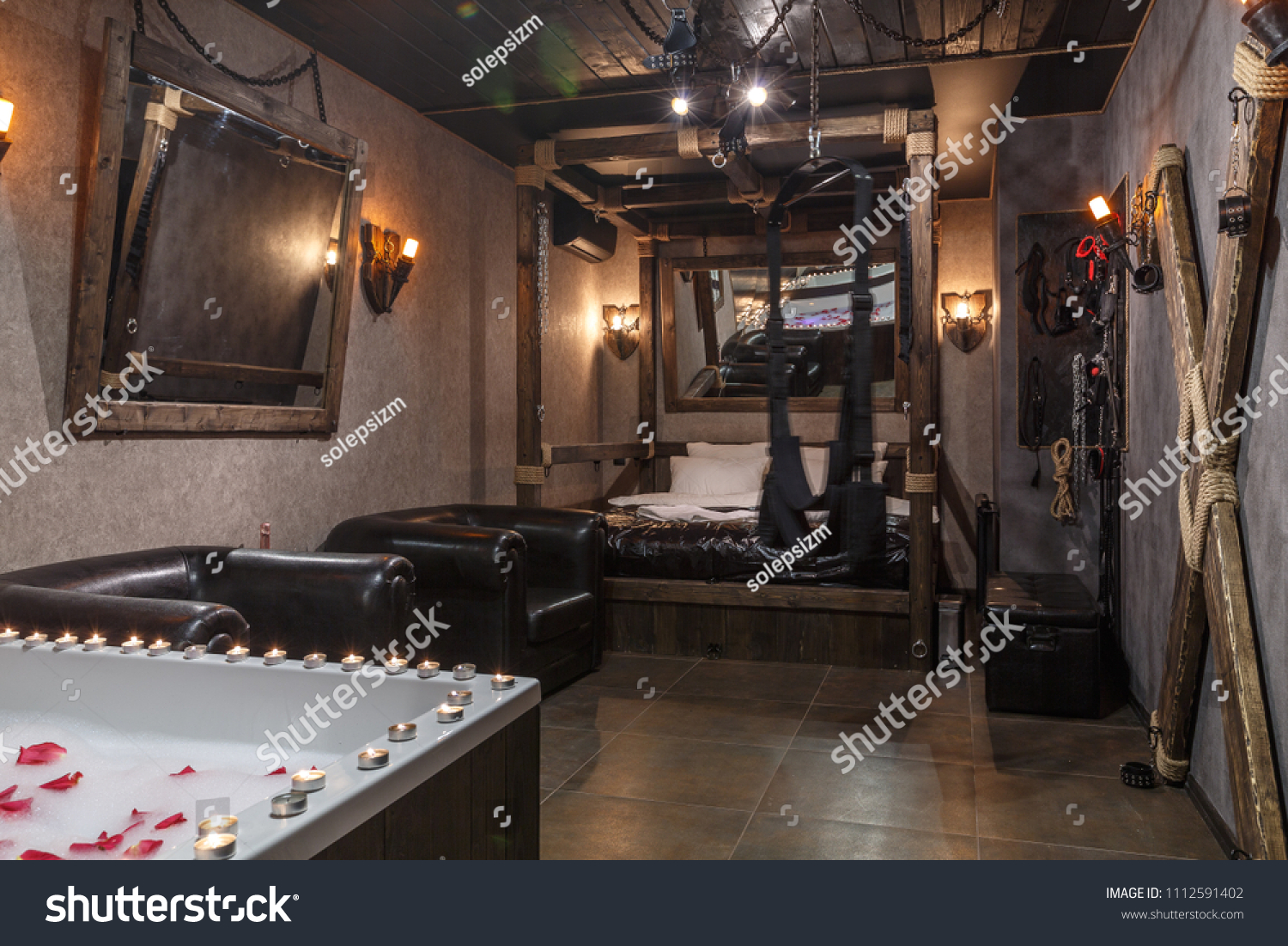 Room Interior Bdsm Play Dominance Submission: стоковая фотография (редактир...