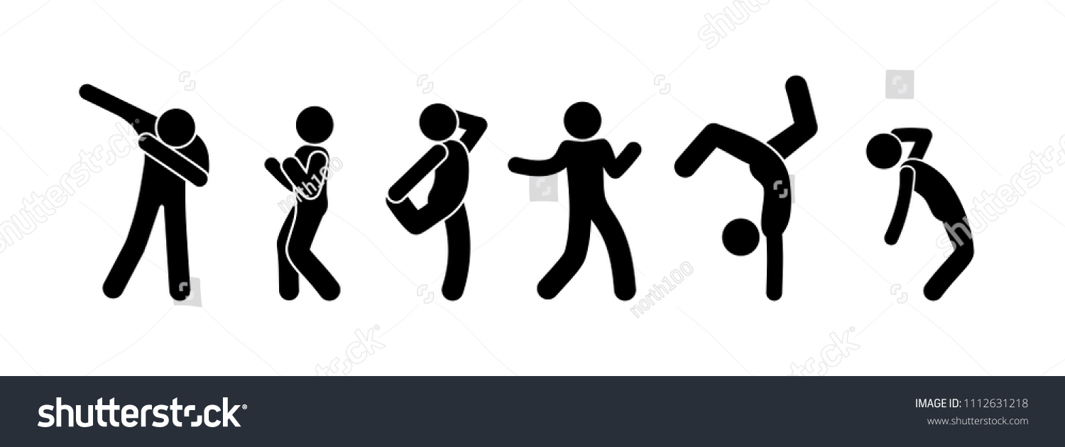 People Dancing Stick Figure Icons Human Stock Vector Royalty Free 1112631218 Shutterstock 