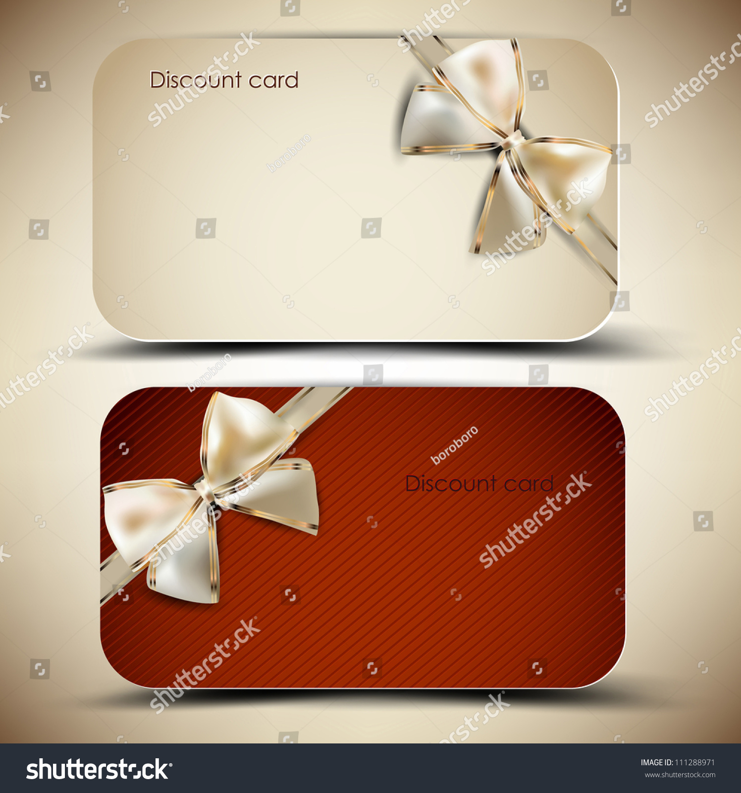 Collection Gift Cards Ribbons Vector Background Stock Vector (Royalty ...