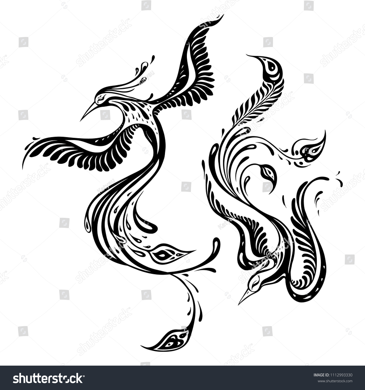 Beautiful Peacock Exotic Bird Vector Hand Stock Vector (Royalty Free ...