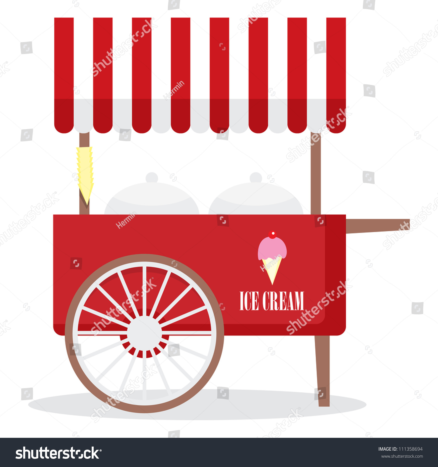 Illustration Ice Cream Cart Isolated White Stock Vector (Royalty Free ...