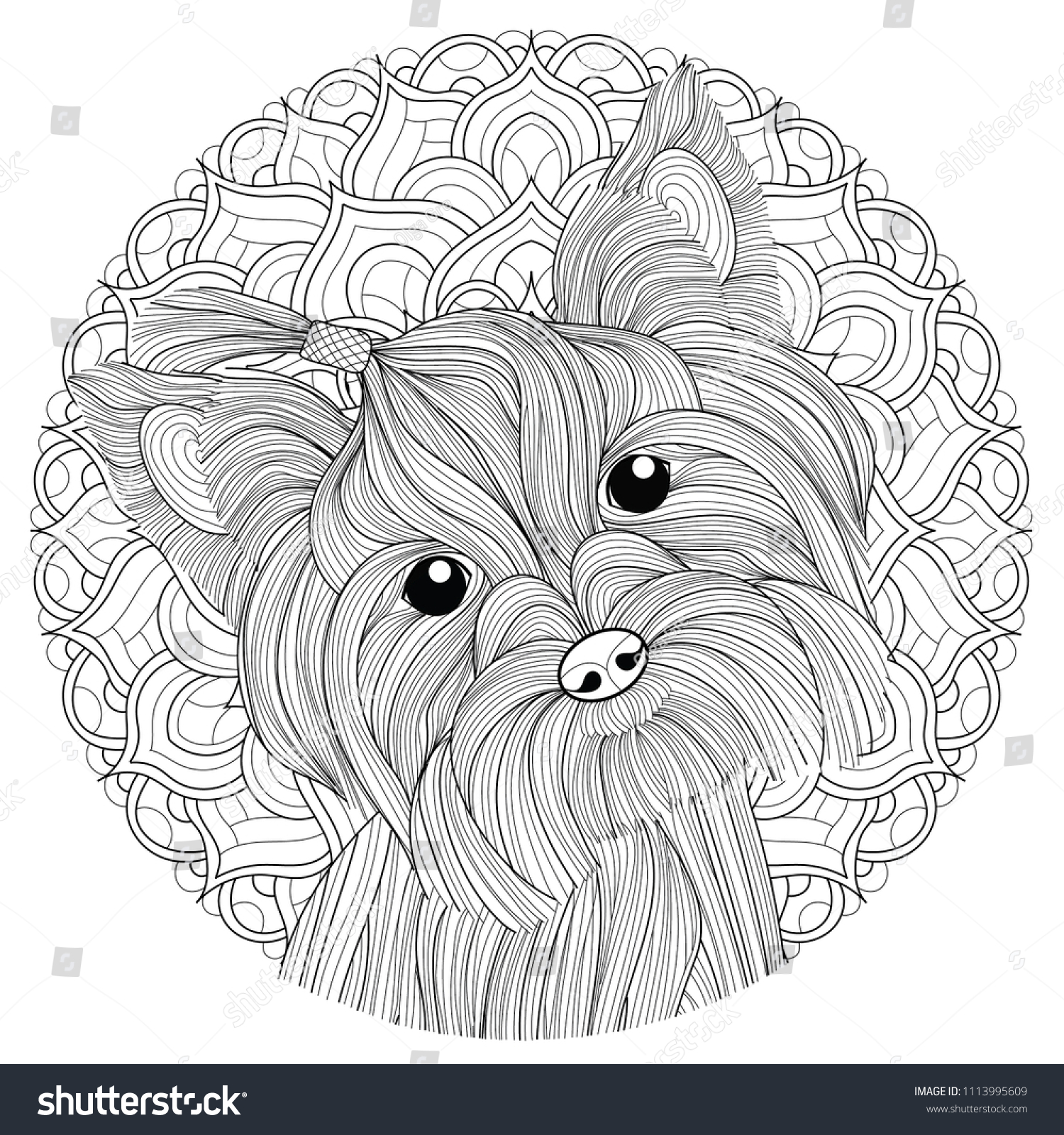 Dog Coloring Page Stock Vector (Royalty Free) 1113995609 | Shutterstock