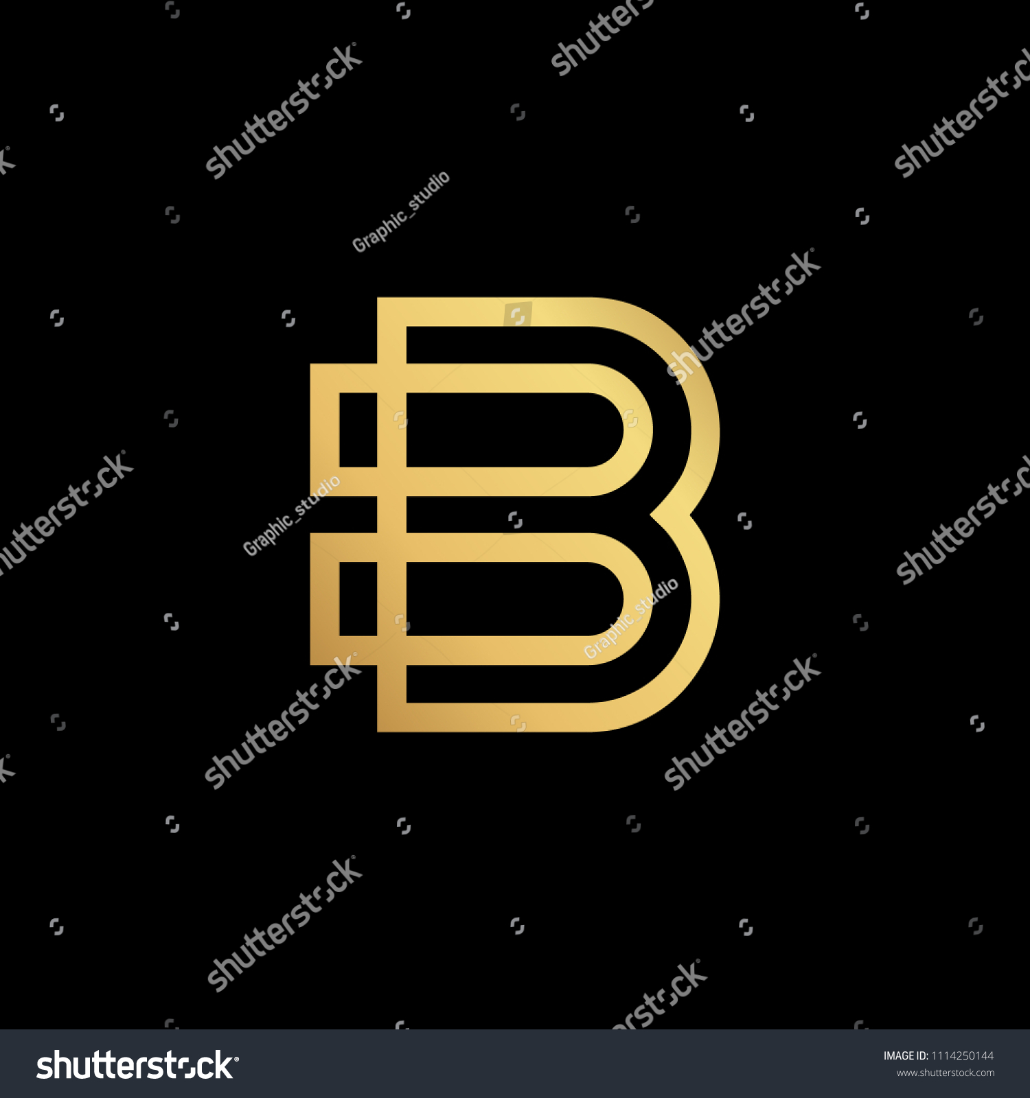 Initial Letter B Bb Minimalist Art Stock Vector (Royalty Free ...