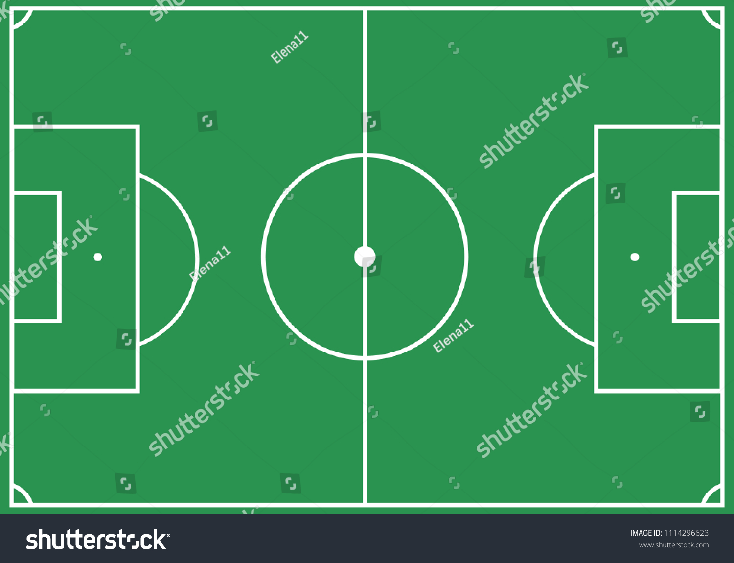 Soccer Football Field Plan Top View Stock Vector (Royalty Free ...