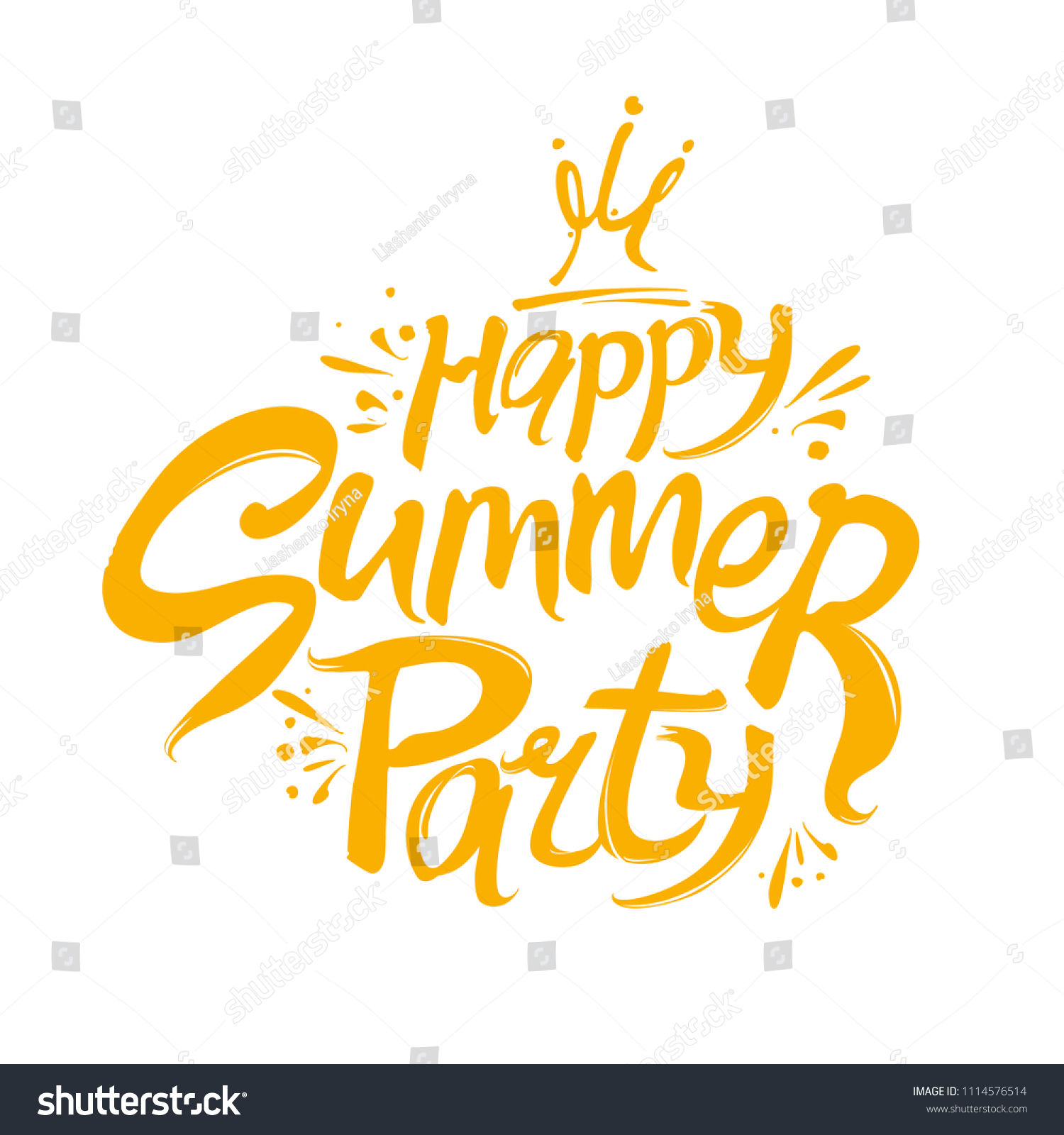 Happy Summer Party Logo Template Seasonal Stock Vector (Royalty Free