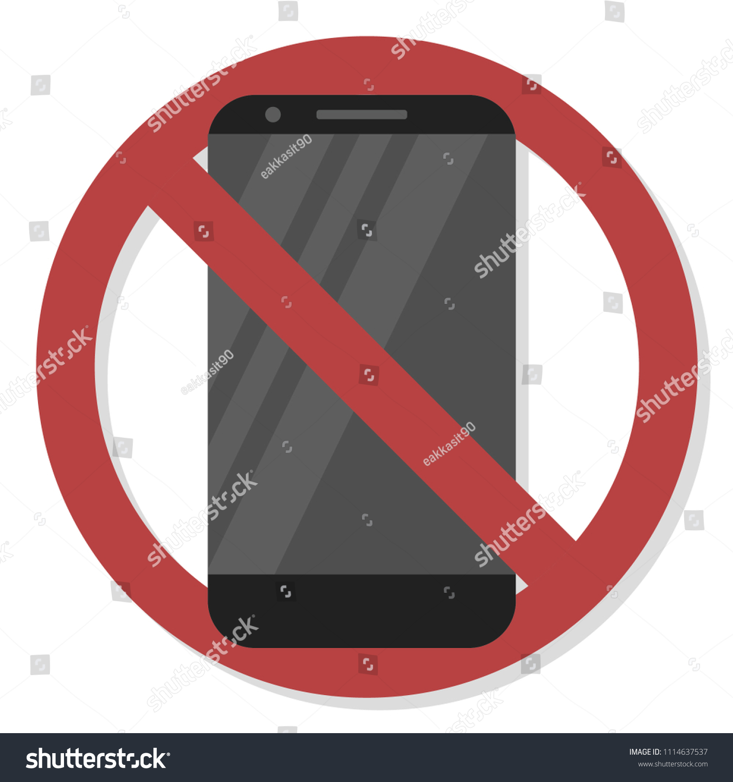 Do Not Use Mobile Phone Sign Stock Vector (Royalty Free) 1114637537 ...