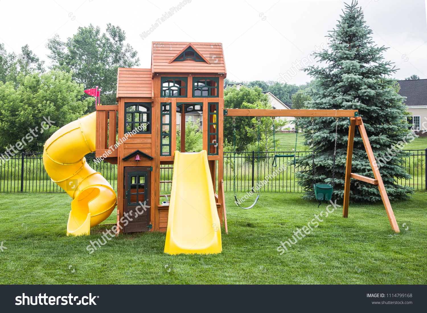 wooden swingset in stock